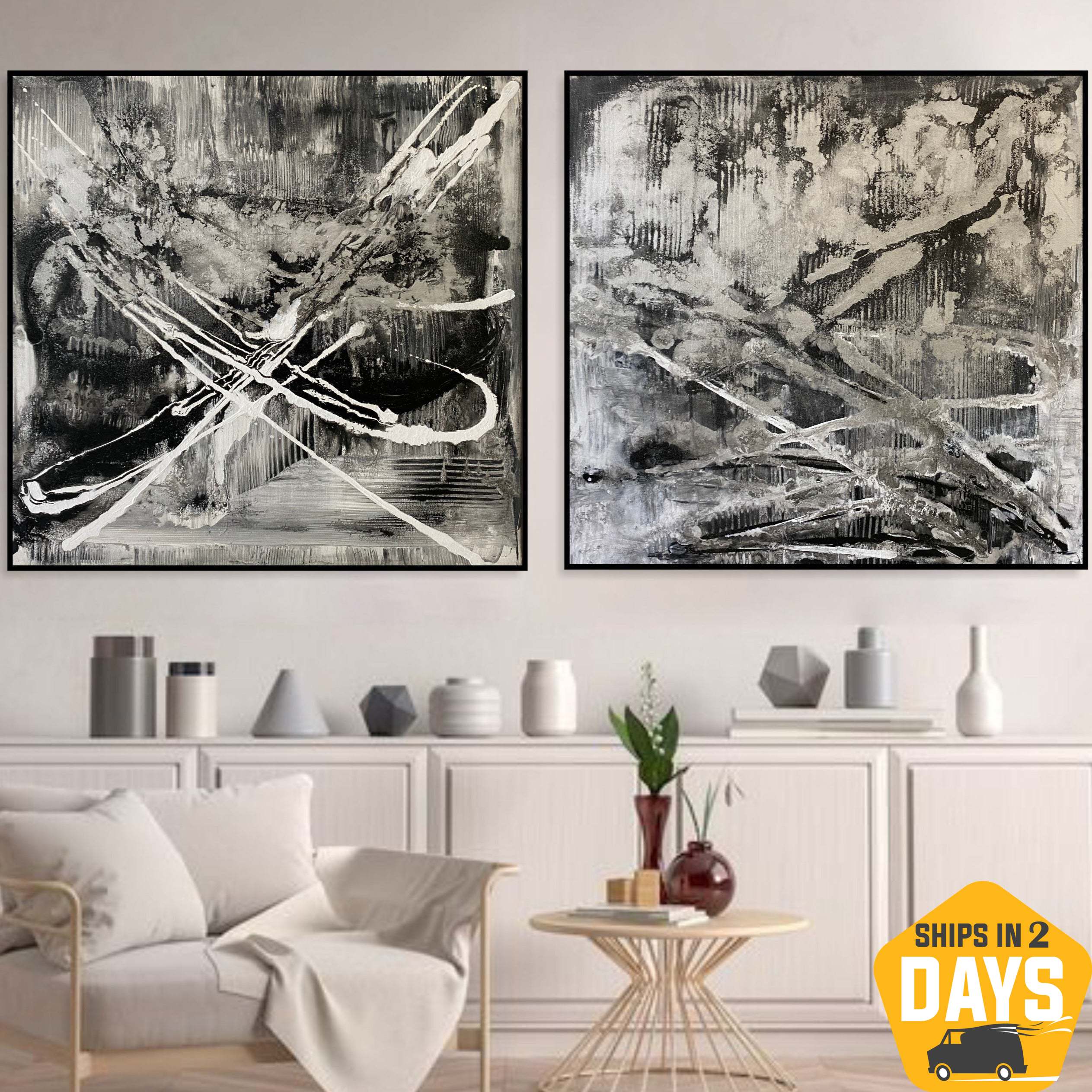 STRIKING BLACK DETAIL 2P 26"x52"