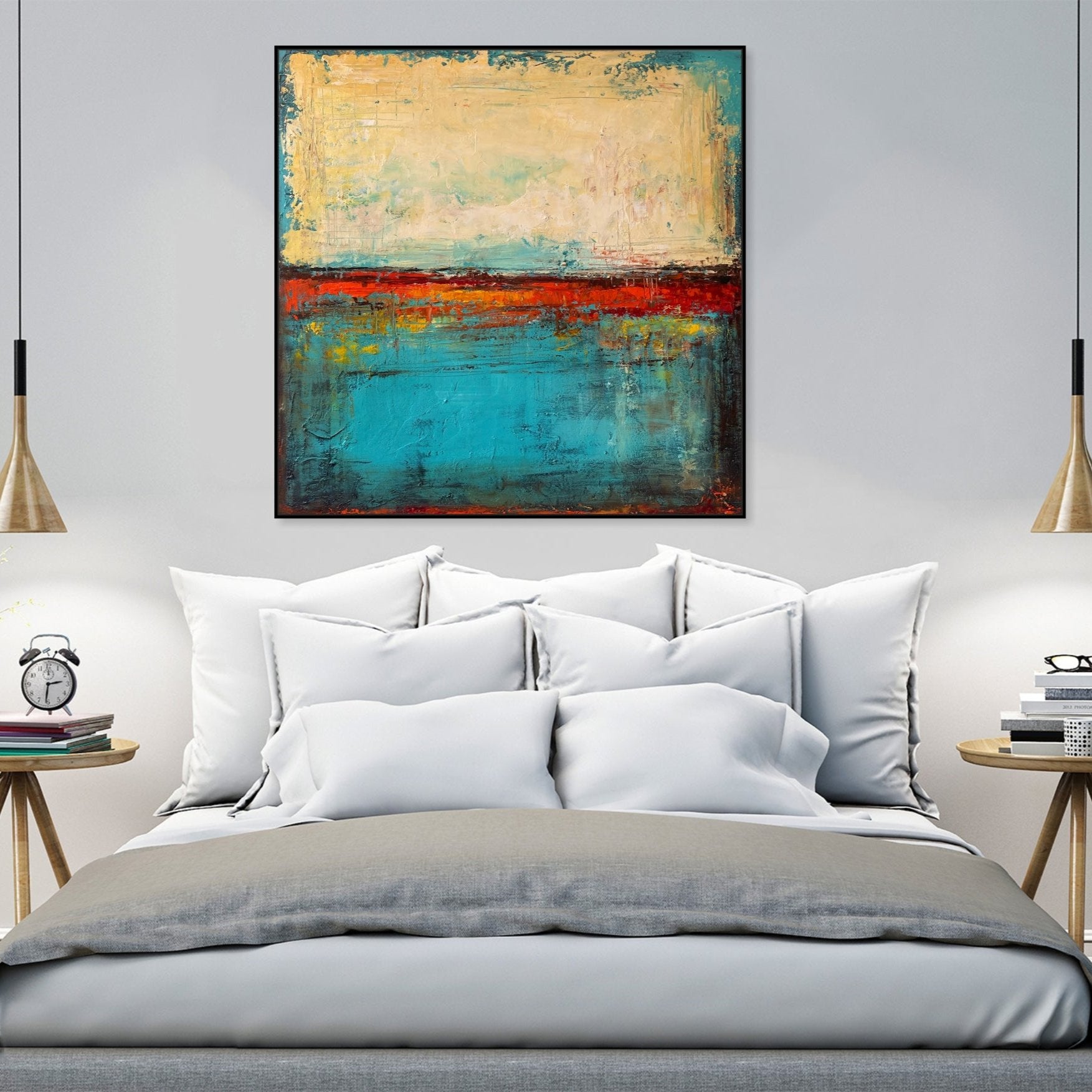 BLUE AND BEIGE ENERGY 40"x40"