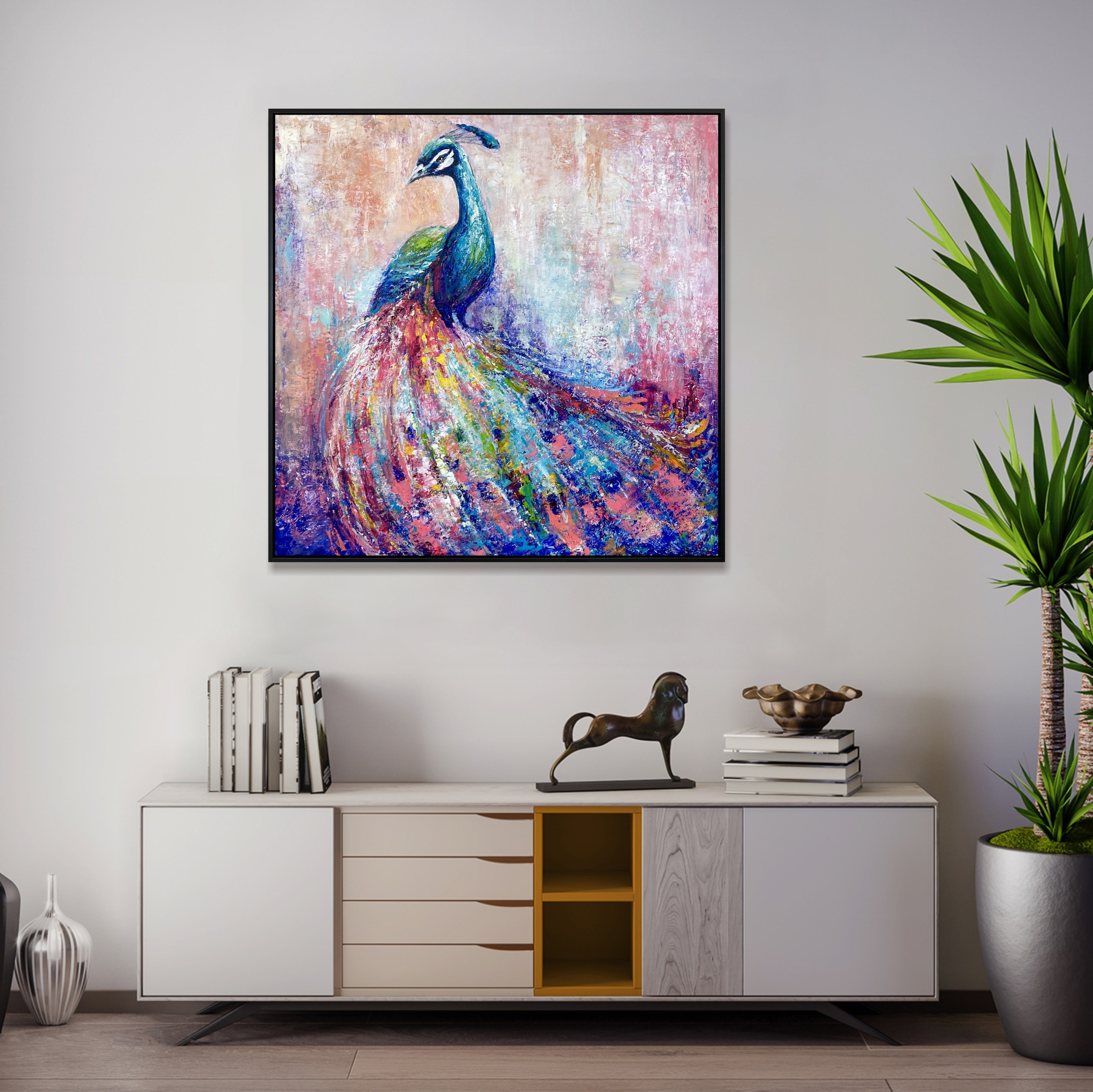 MAJESTIC PEACOCK 32"x32"