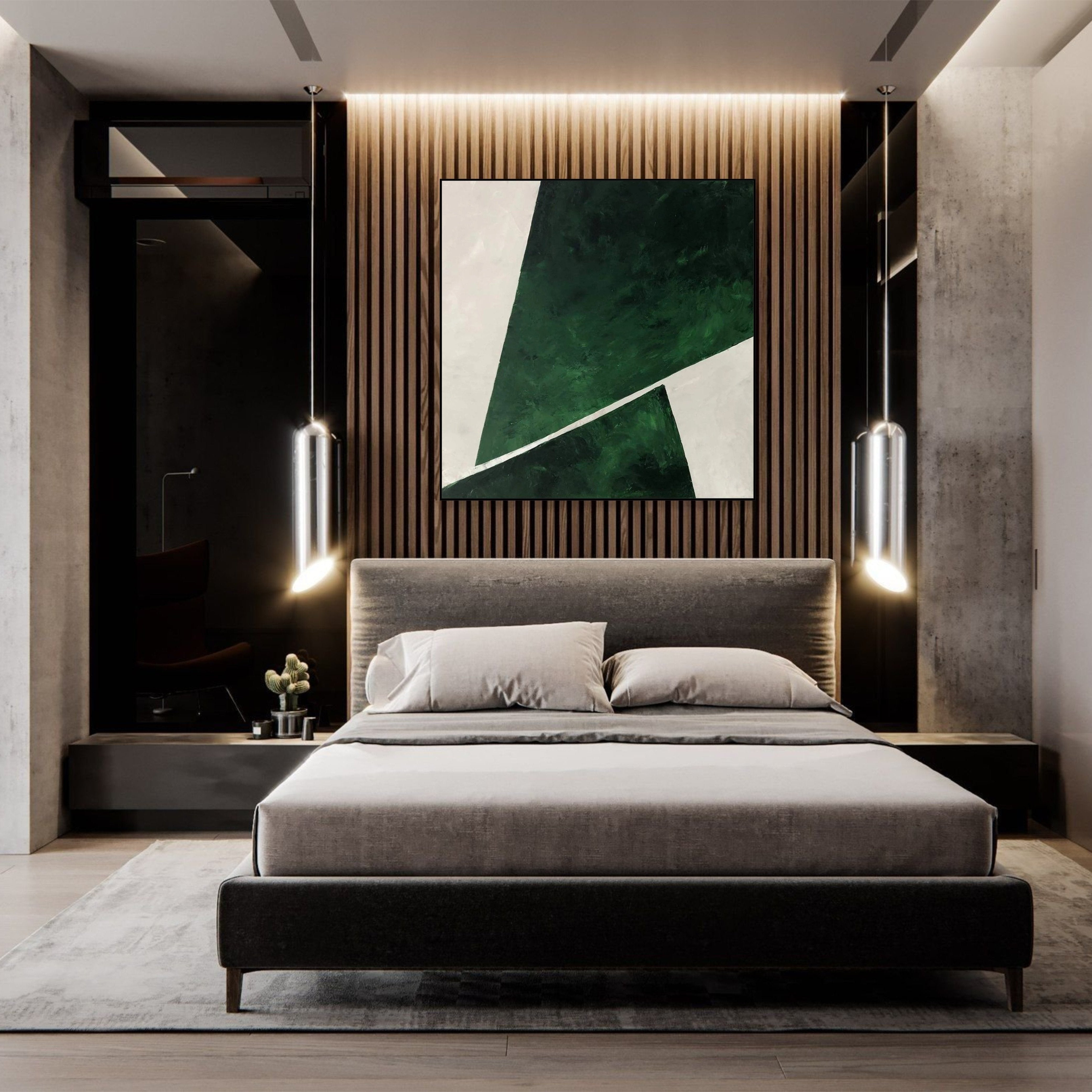 Minimalist square composition GREEN GEOMETRY