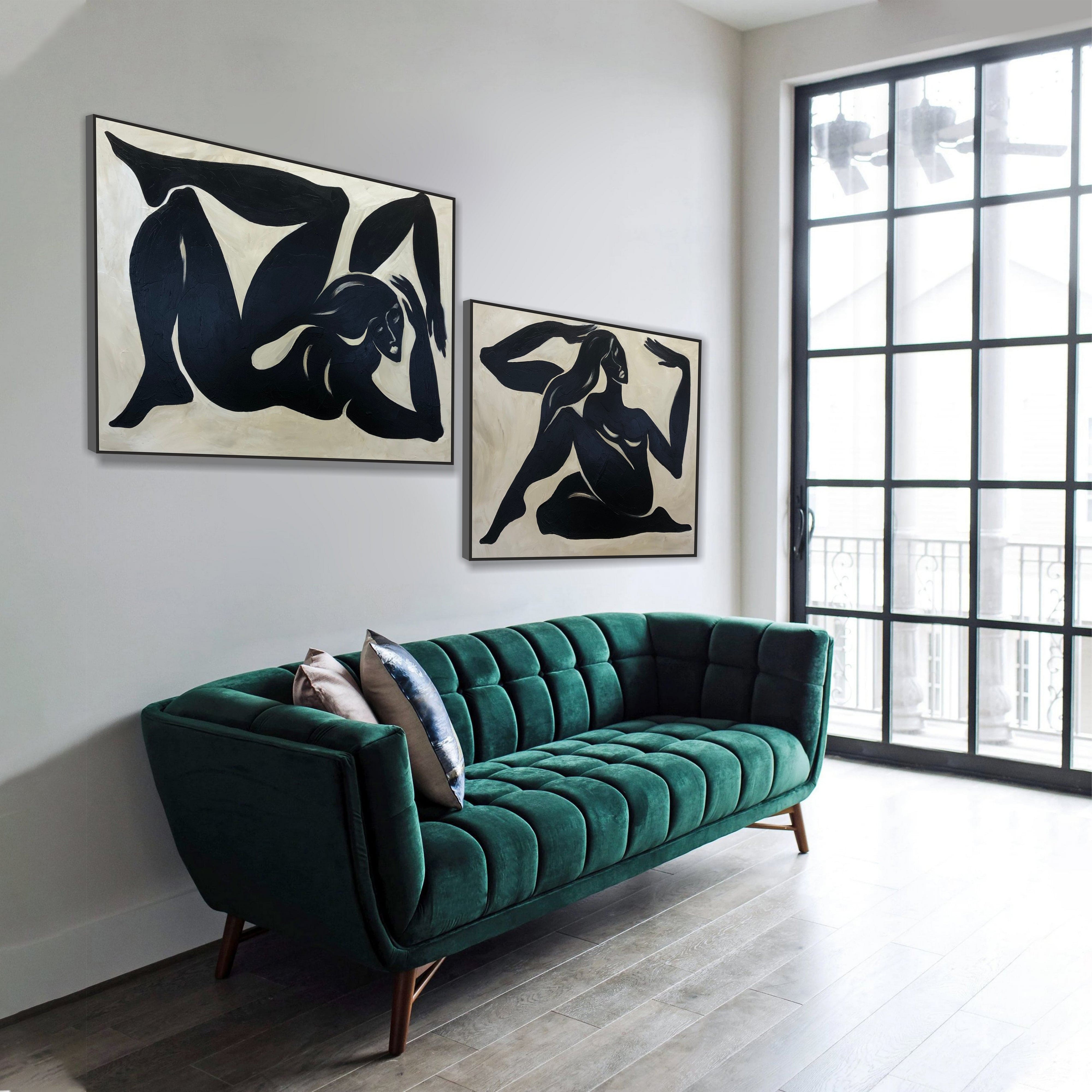 Black and white greek figurative paintings GREEK ATHLETES