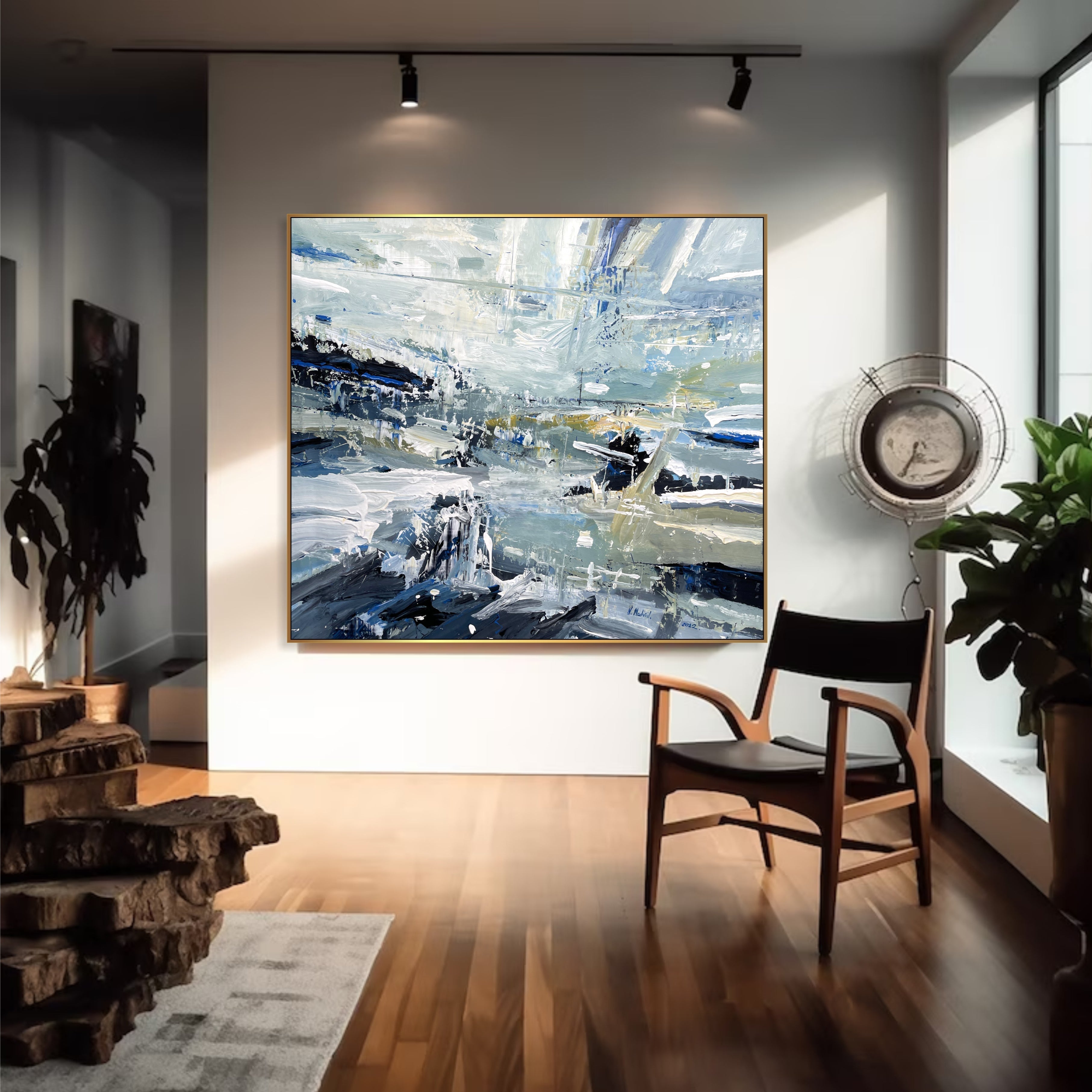 Modern abstract painting ASSOCIATION 209 44.5"x51.2"