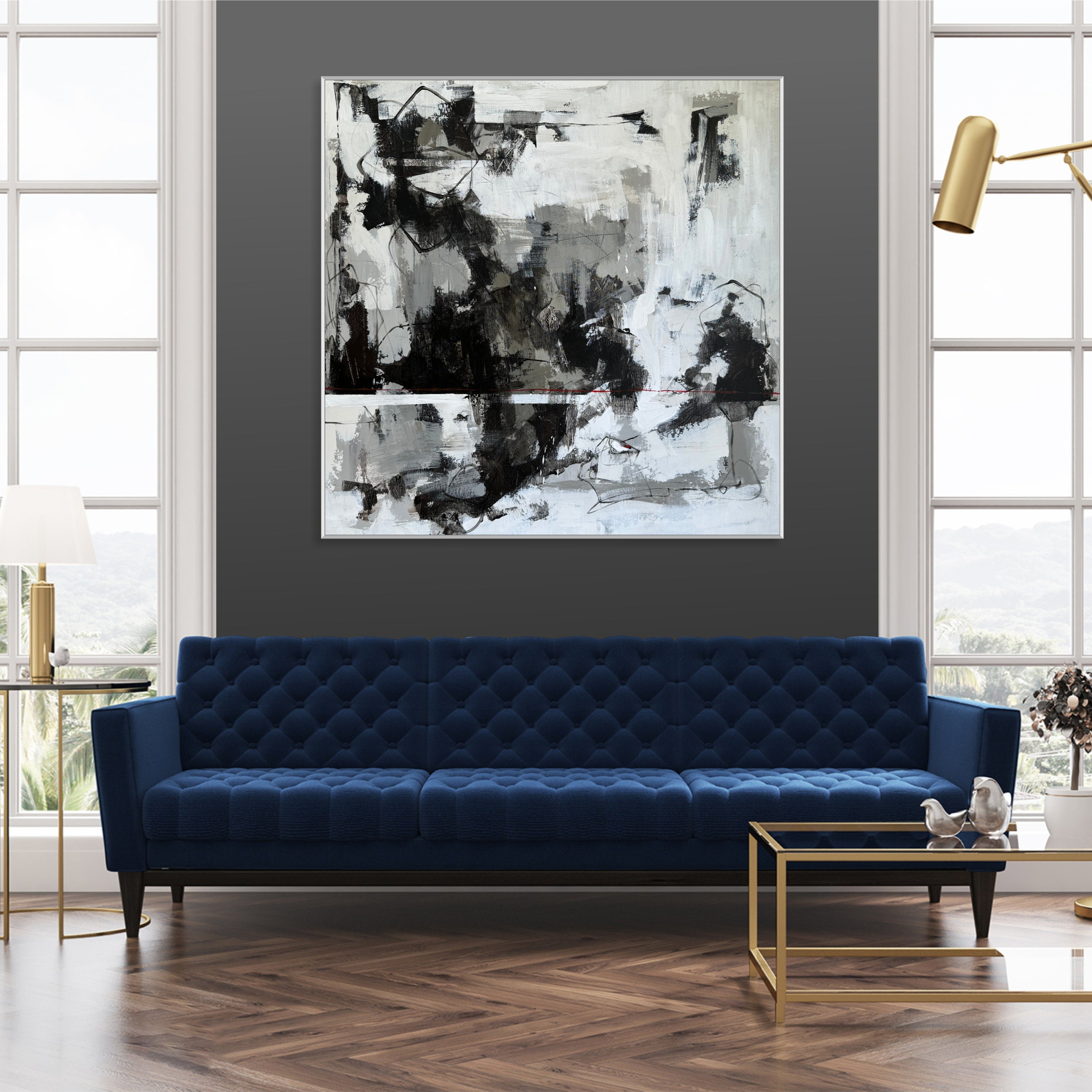 GRAYSCALE CHAOS 32"x32"