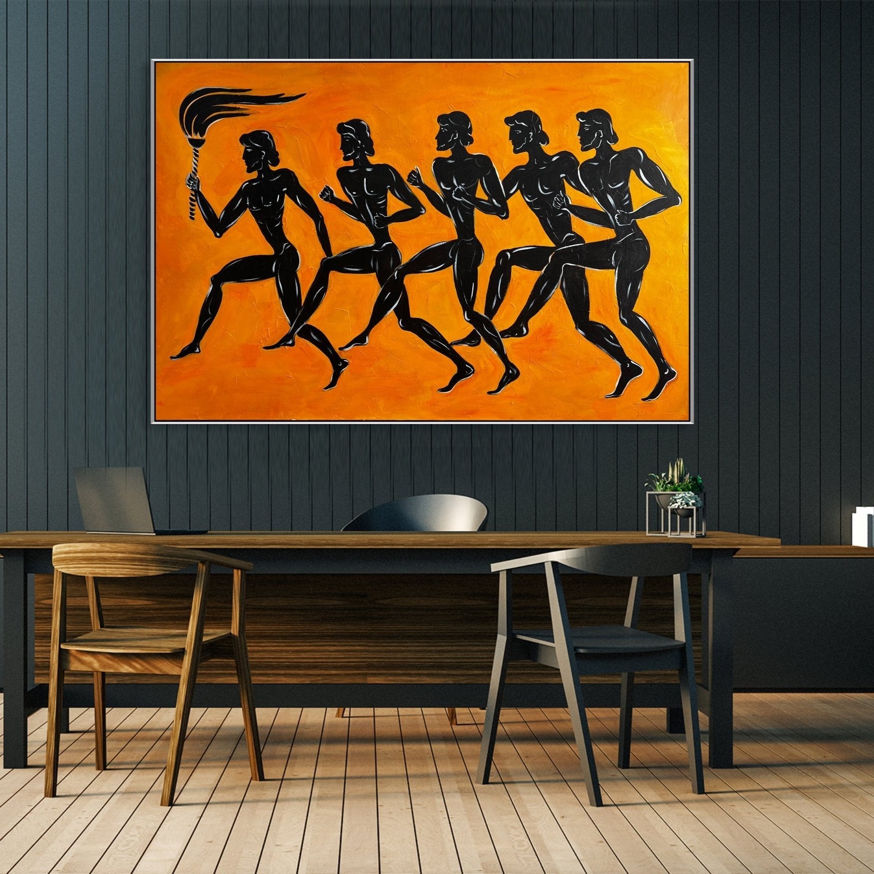 TORCHBEARERS IN MOTION 41"x61"