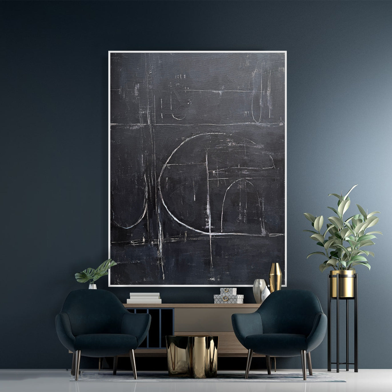 MIDNIGHT GEOMETRY 40"x30"