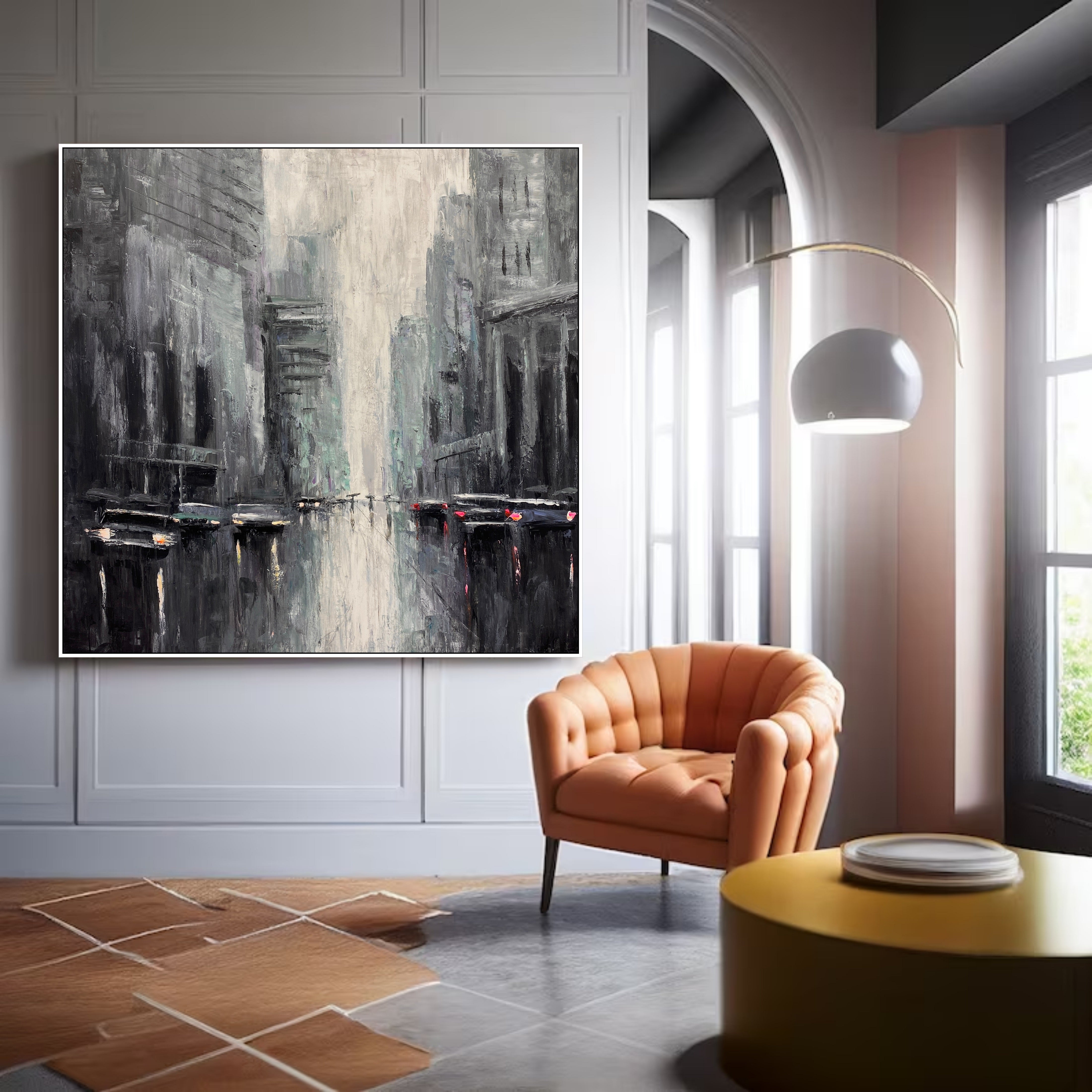 METROPOLIS AT DUSK 46"x46"