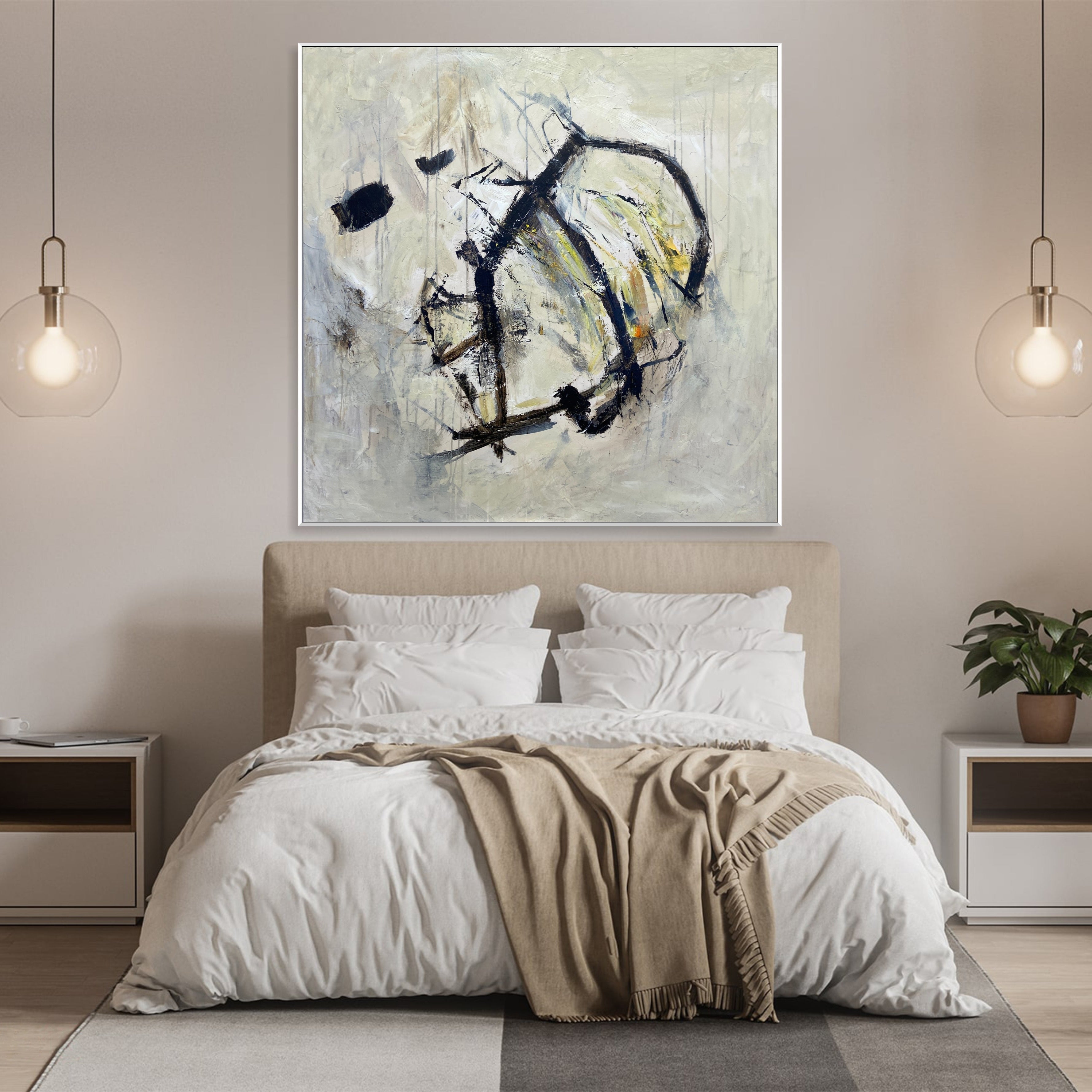 NEUTRAL BRUSHWORK 40"x40"