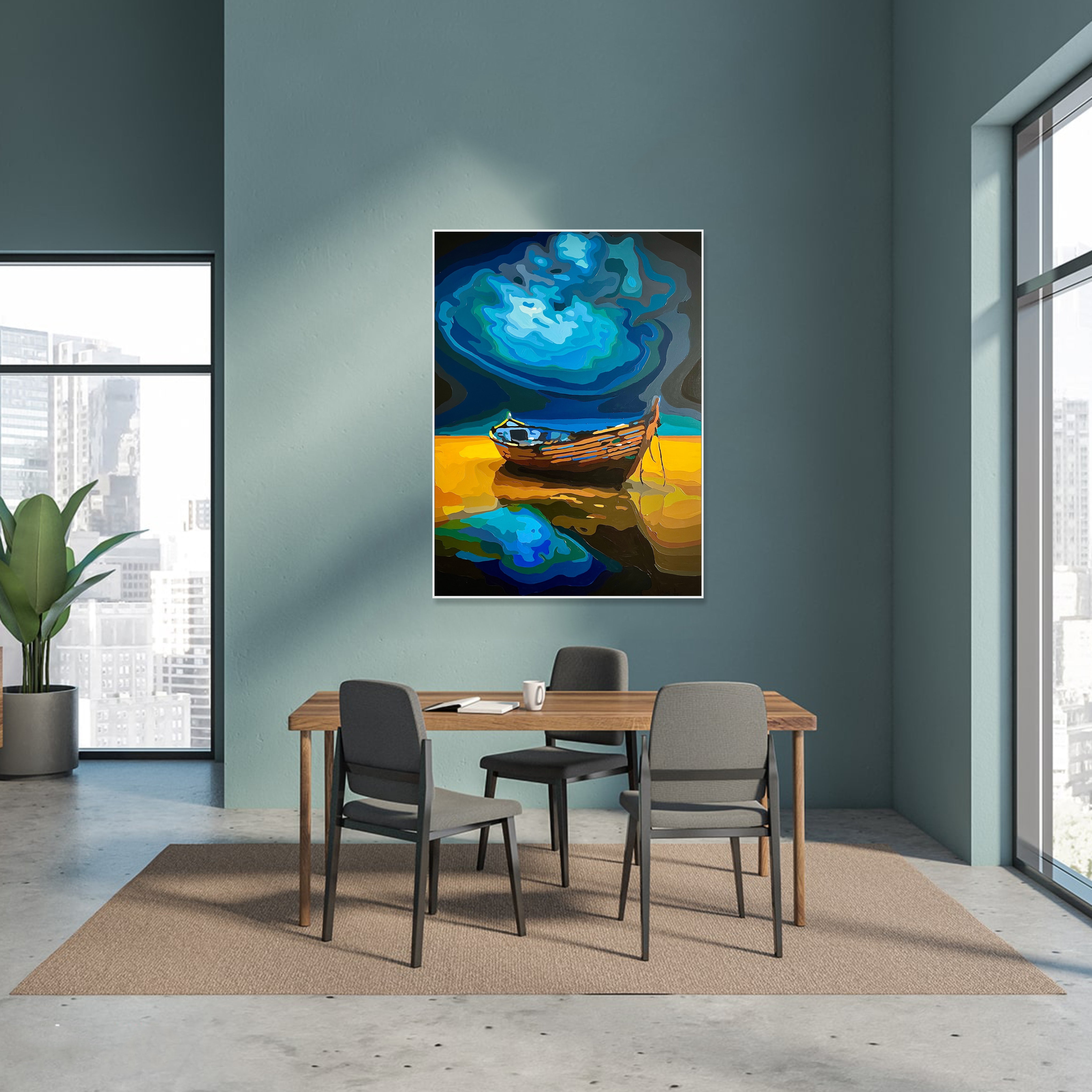 GOLDEN HORIZON: HOPE ON THE SEA 39.3"x31.5"