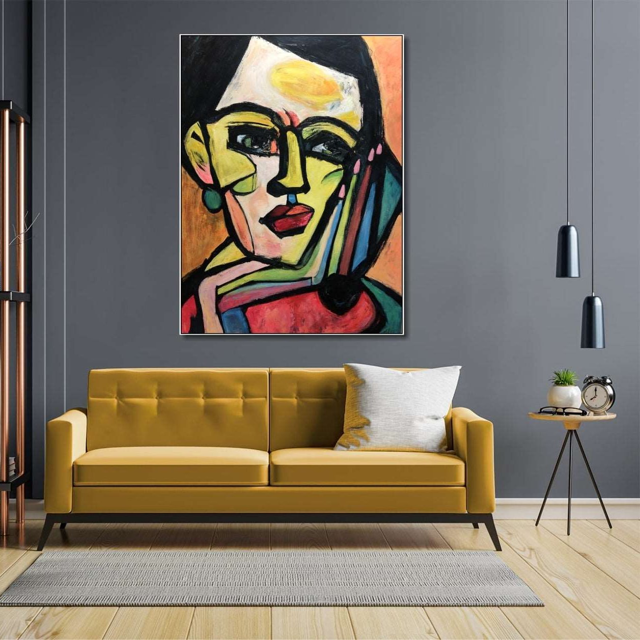 Modern abstract faces artwork FRIDA KAHLO