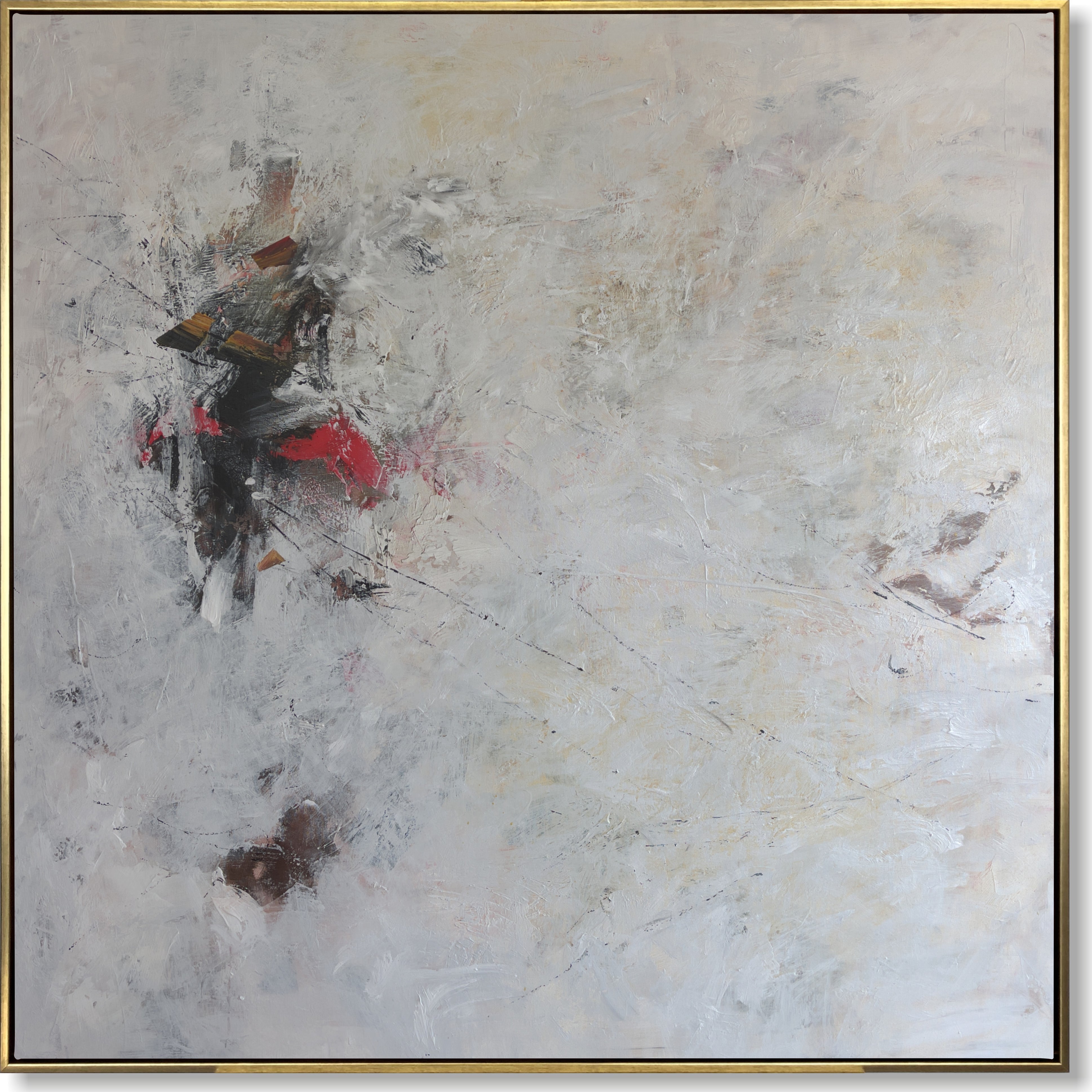 Neutral beige minimalist painting BEIGE VERTIGO