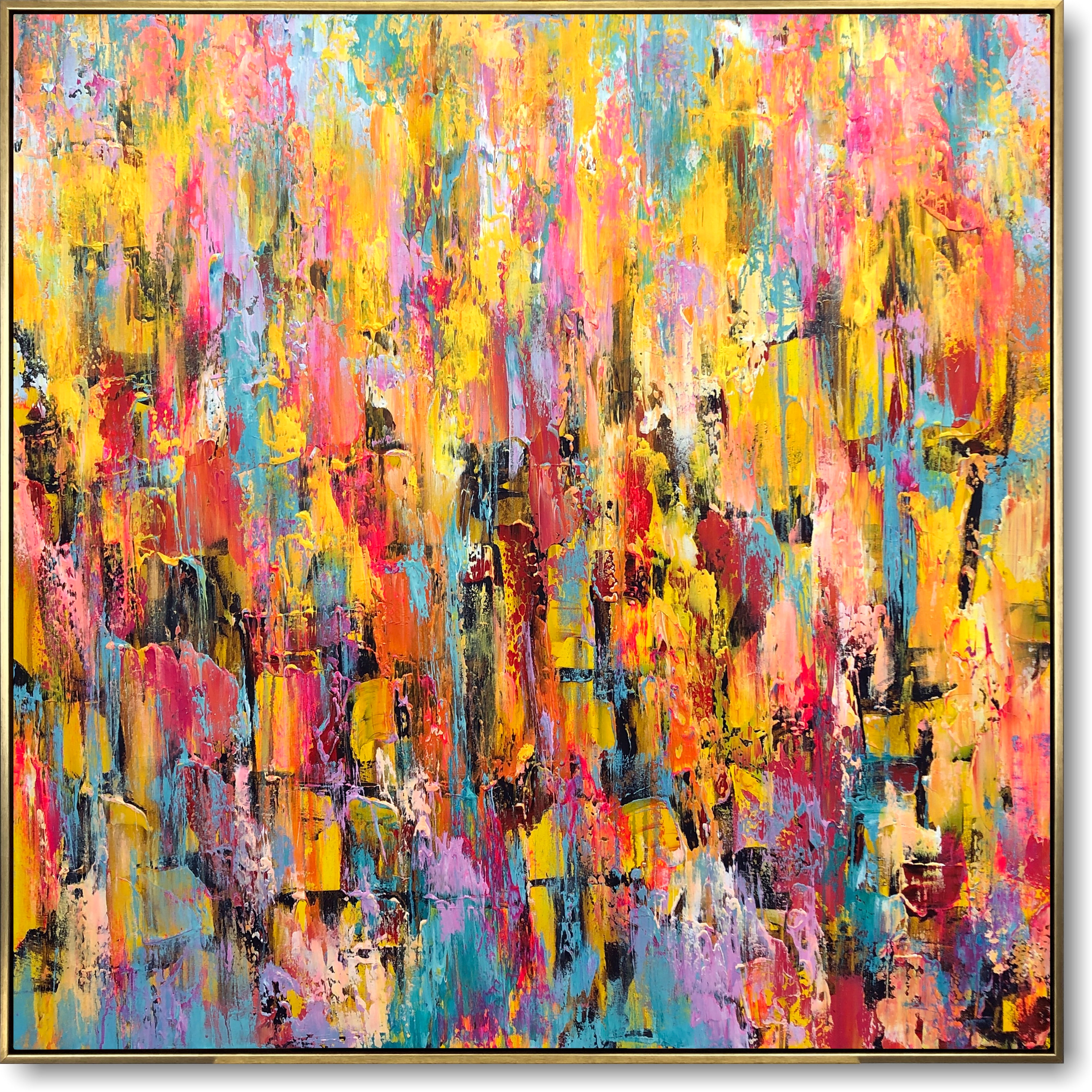 Colorful abstract oil painting JOYFUL EXPRESSION