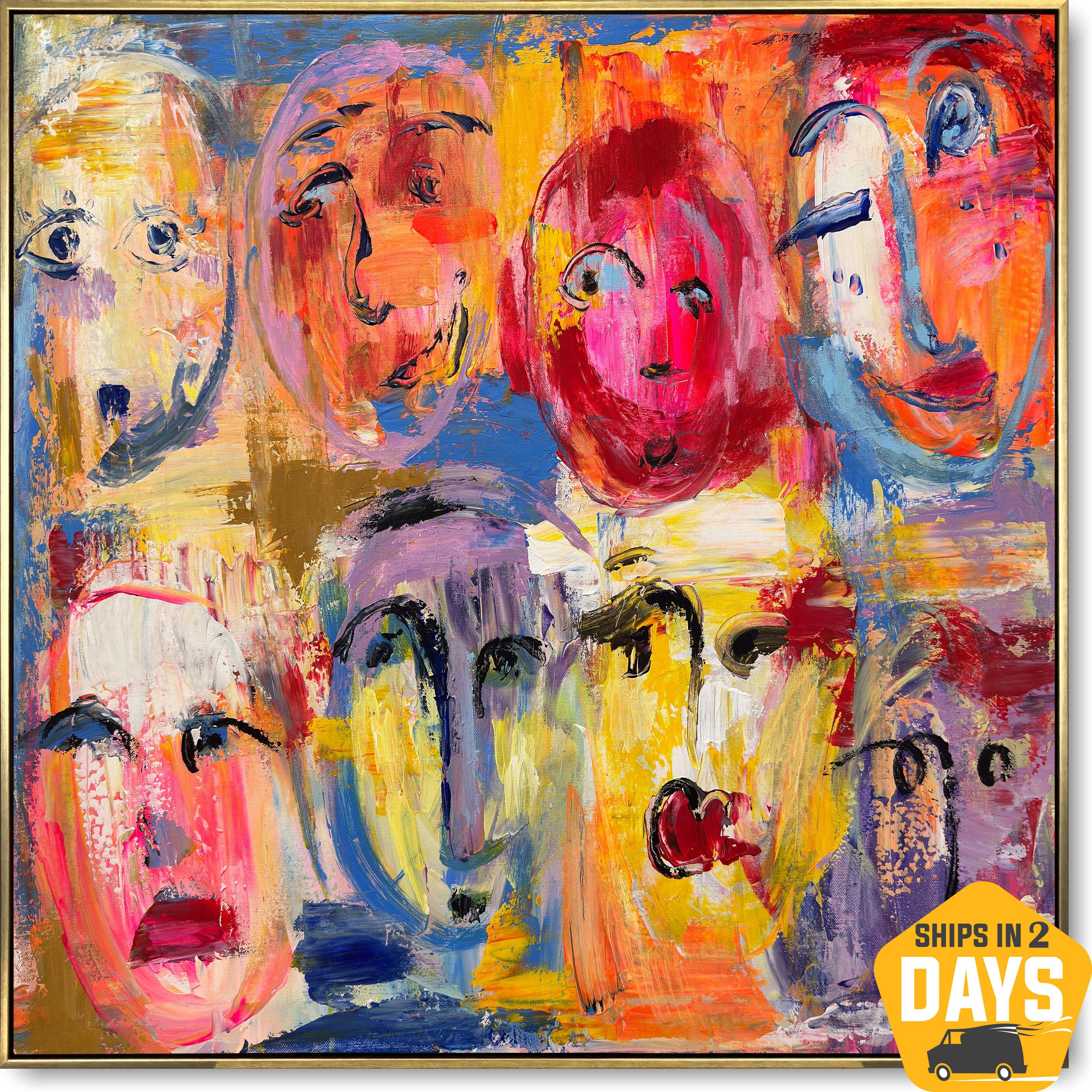 KALEIDOSCOPE OF FACES 20"x20"