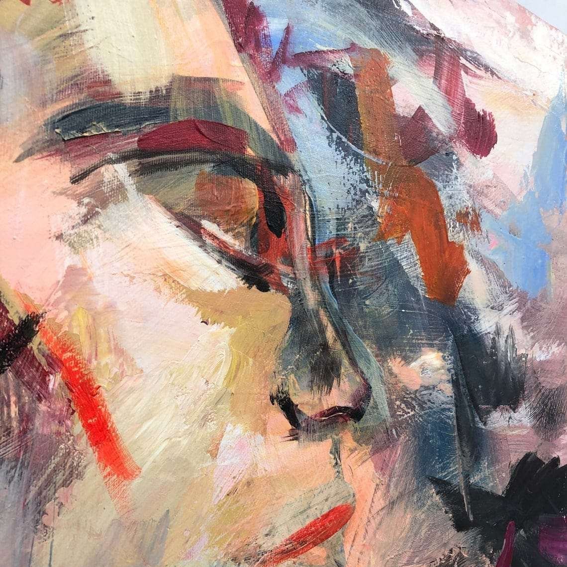 Abstract acrylic figurative painting PERSONALITY CHAOS