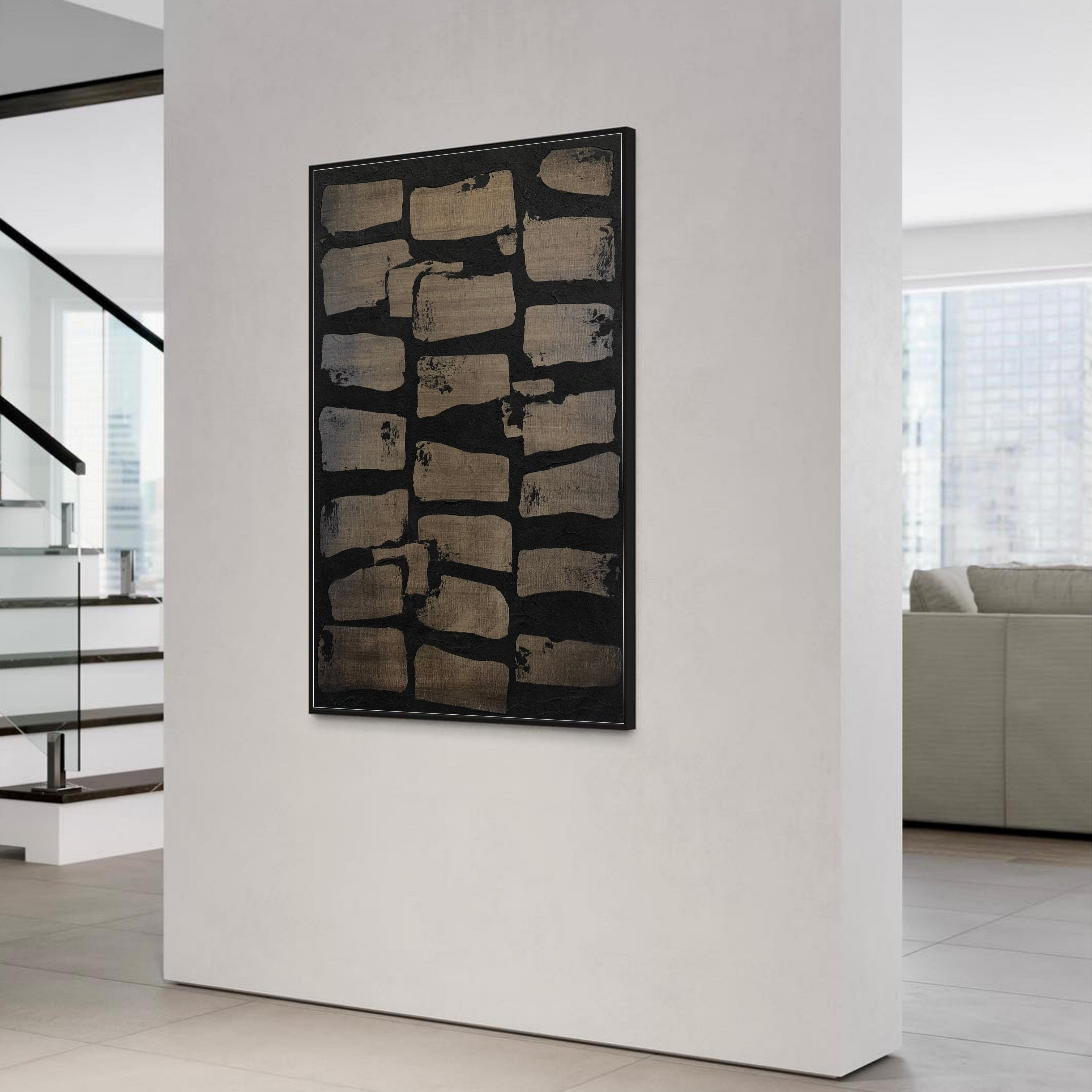 Dark abstract painting PAVING STONE