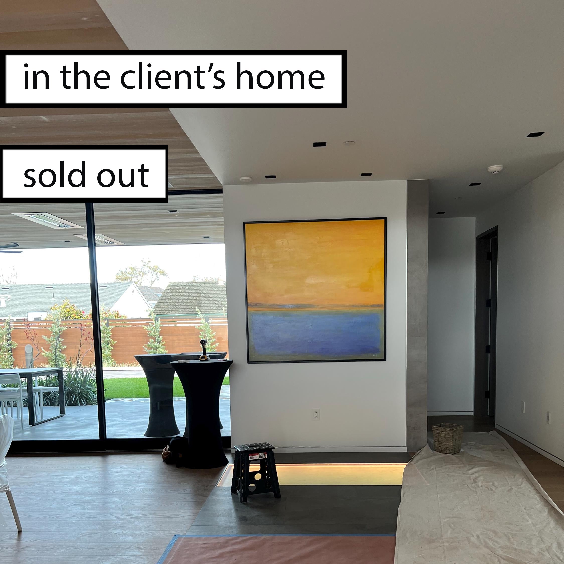 YELLOW HORIZON Acrylic, Oil Painting on Canvas Sold to Jason on January 2025 in size 55"x55"