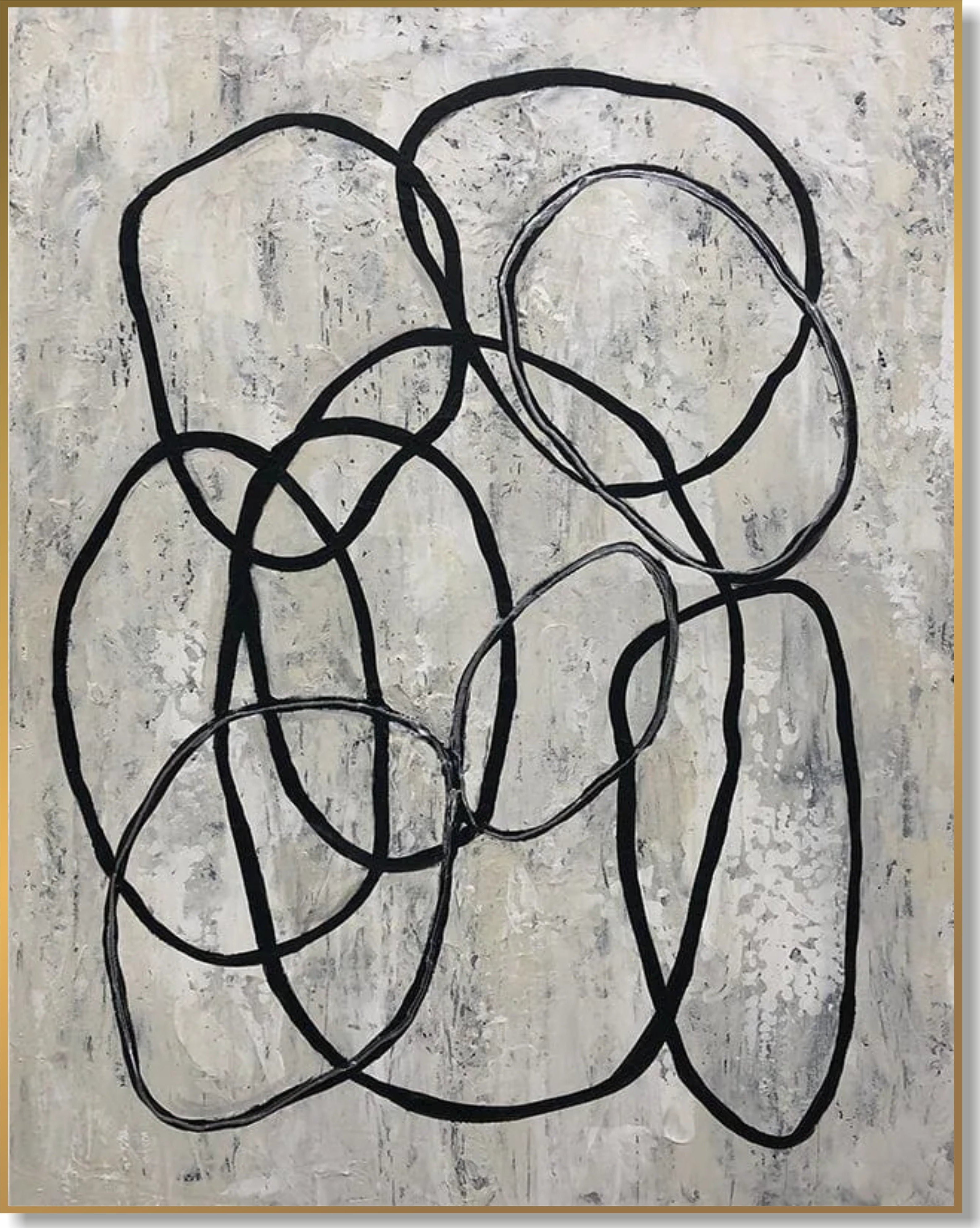 Textured black and white art CIRCLE GYRATE