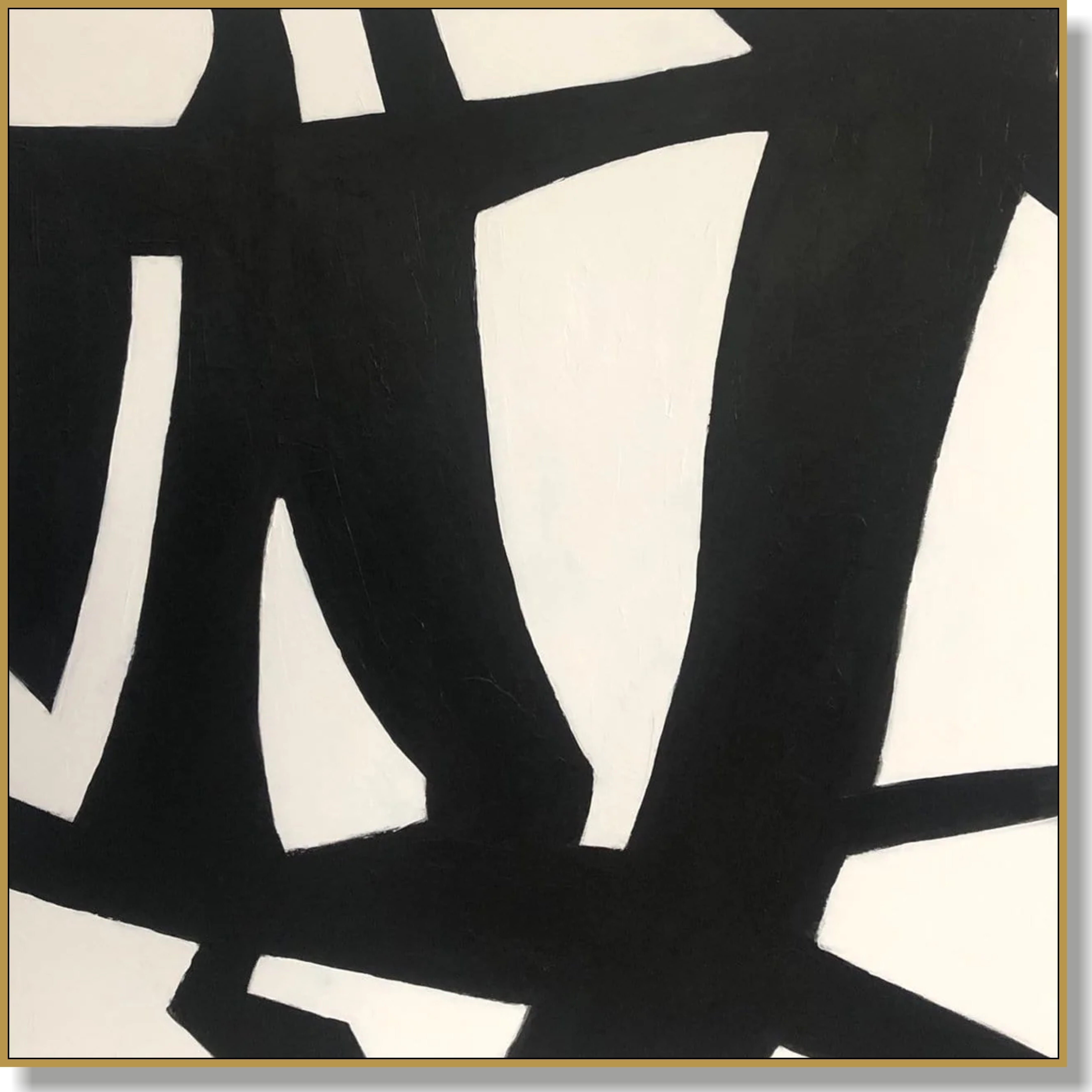 Geometric black and white painting ROAD OF CHANGE