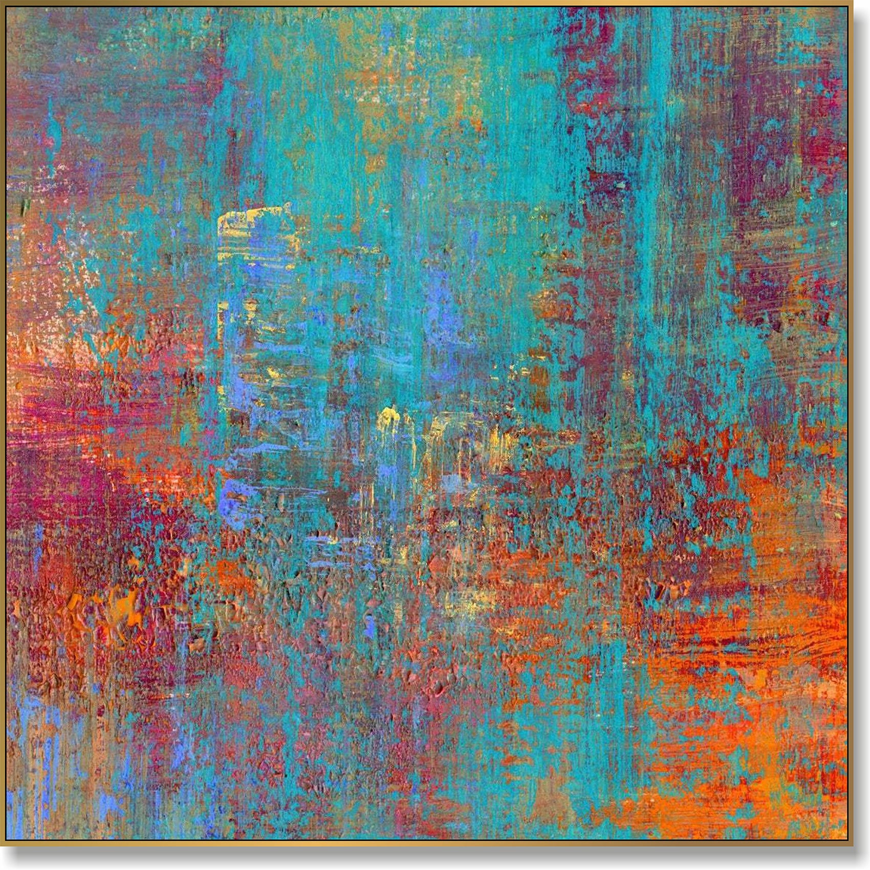 Textured abstract painting RIOT OF COLORS