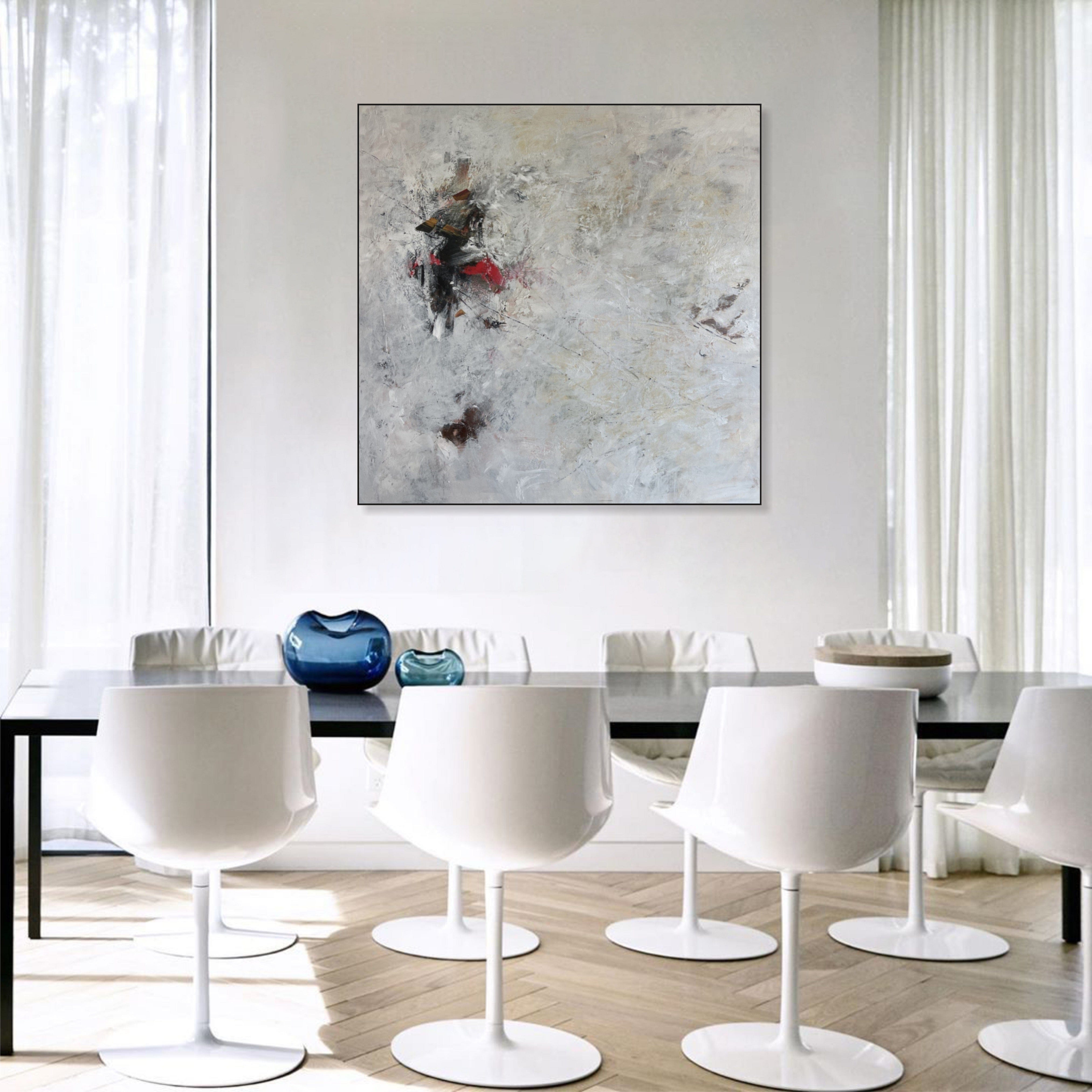 Elegant Artwork BEIGE VERTIGO 46"x46"