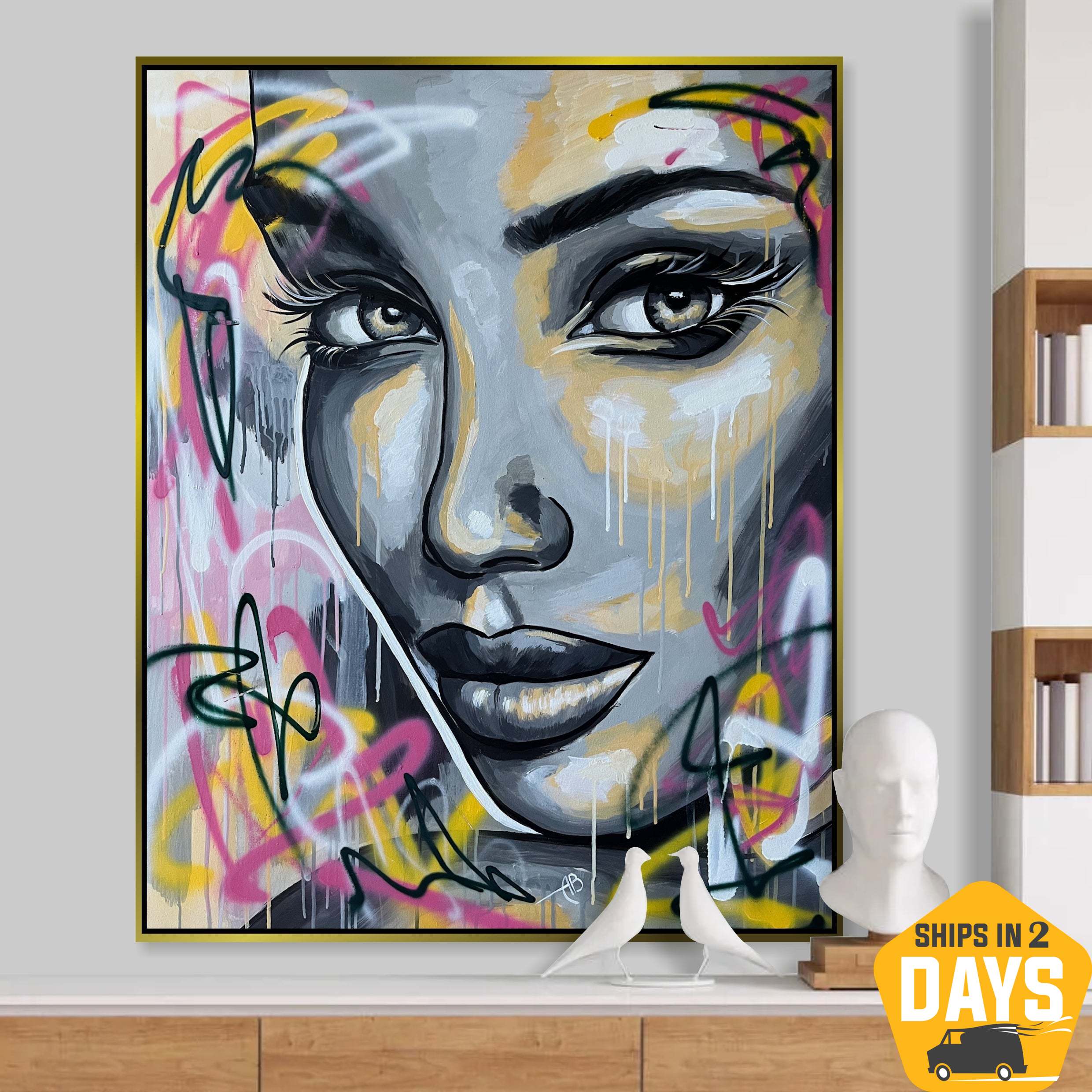 Women Face Painting ABSTRACT ALLURE 39.4"x31.5"