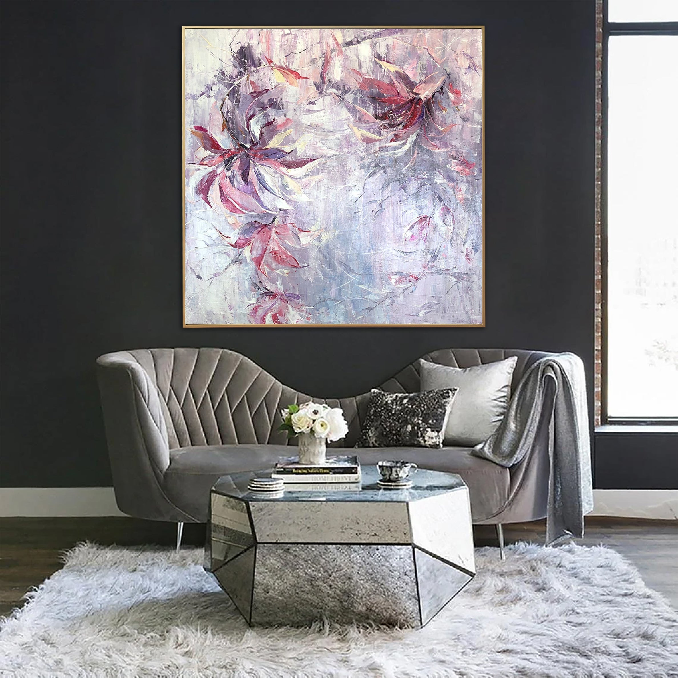 FLOWERS BLOOM 27.5"x27.5"