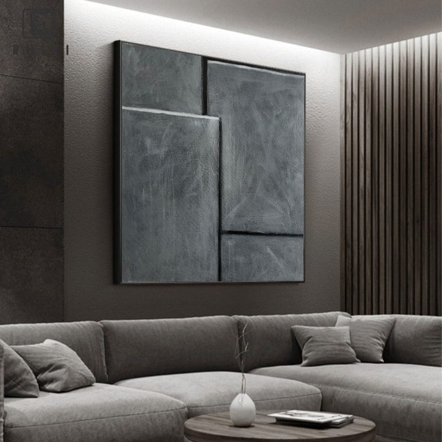 Geometric abstract canvas BRICKWALL