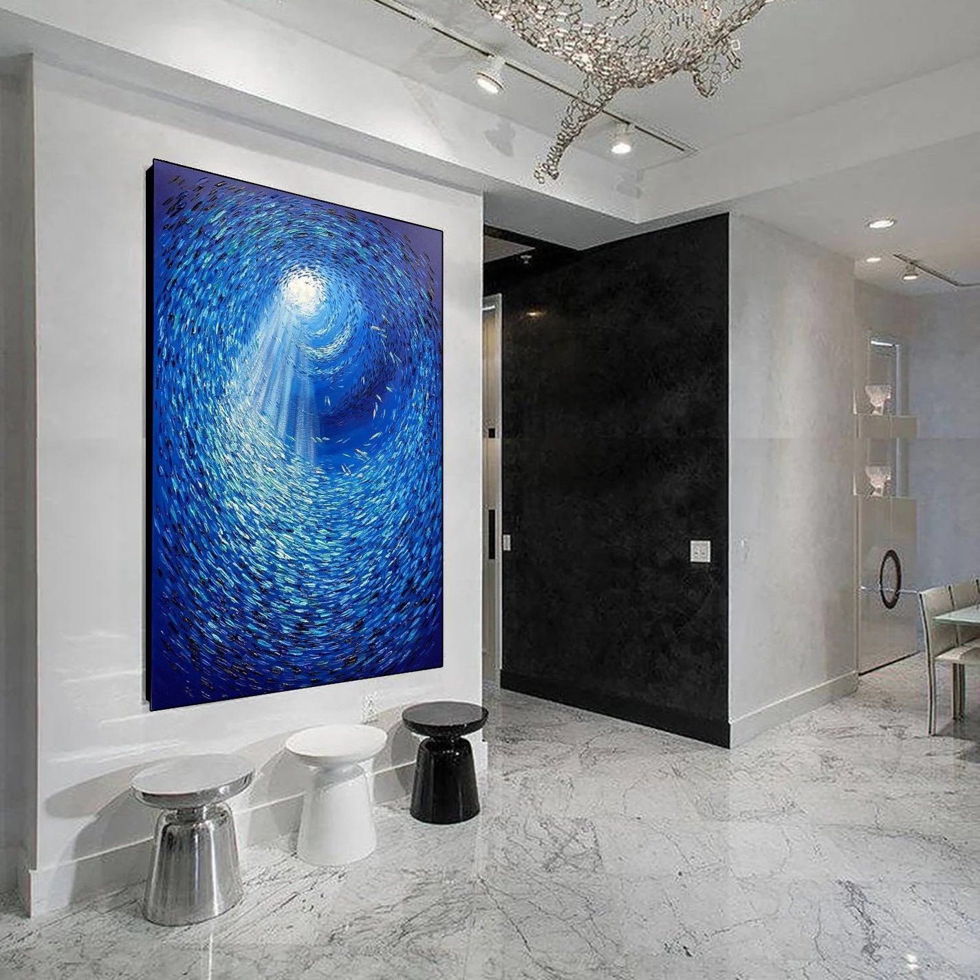 Colorful marine life painting FISH WHIRLPOOL