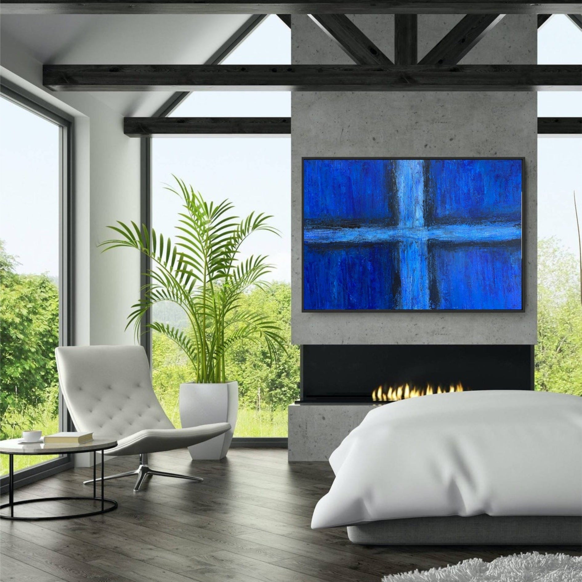 BLUE WINDOW 36"x54"