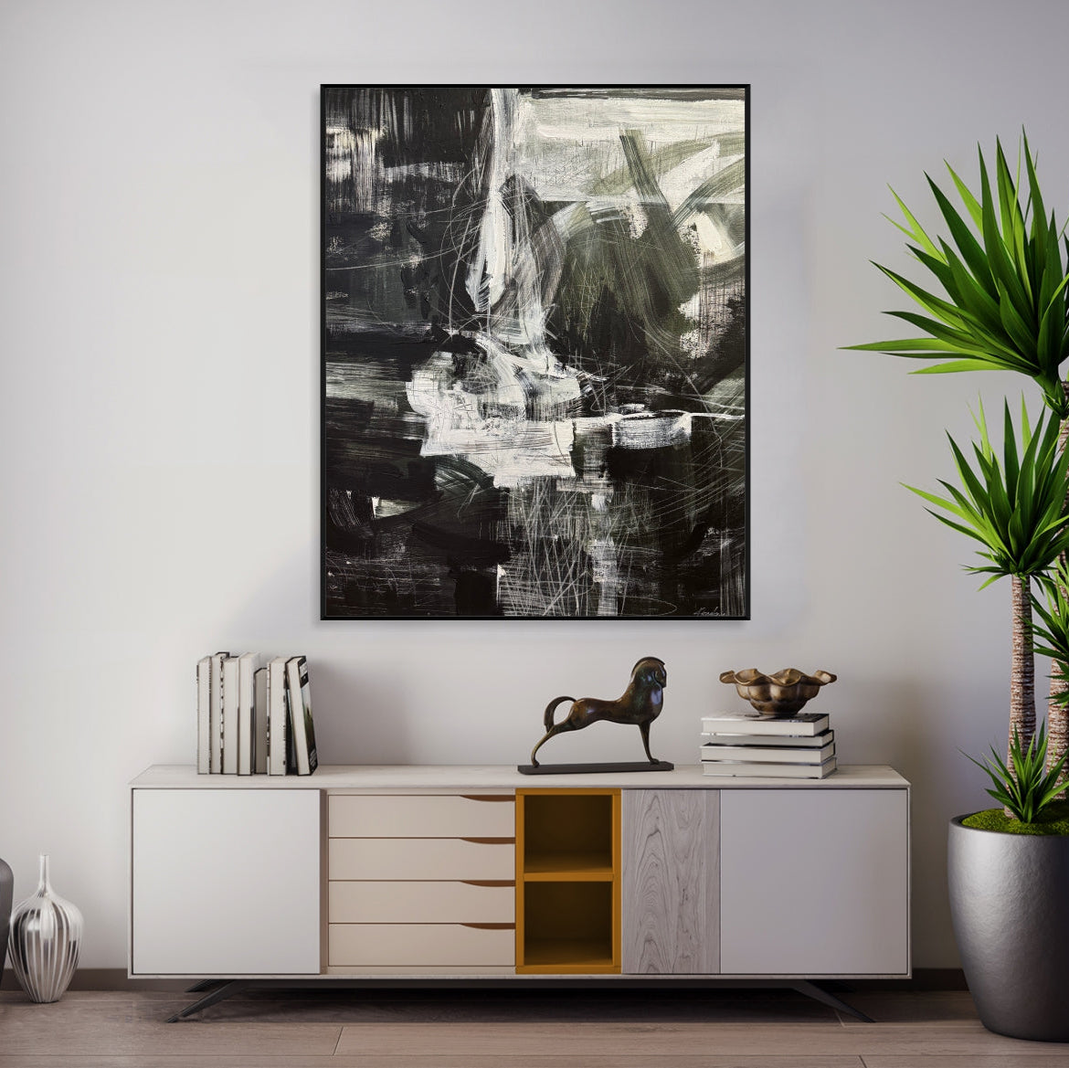 BLACK AND WHITE DYNAMIC 39.4"x31.5"