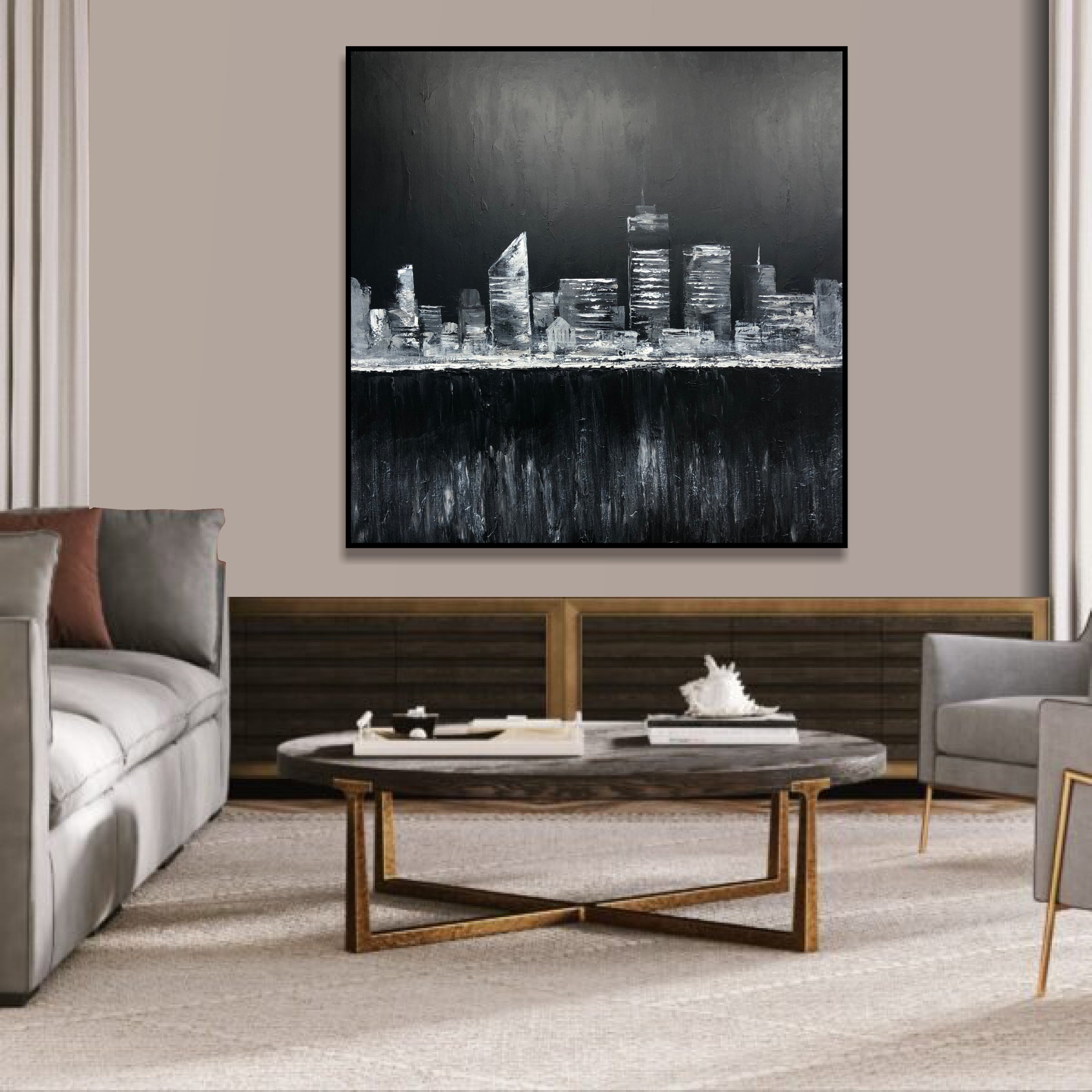 ENIGMATIC ROOFTOPS 40"x40"