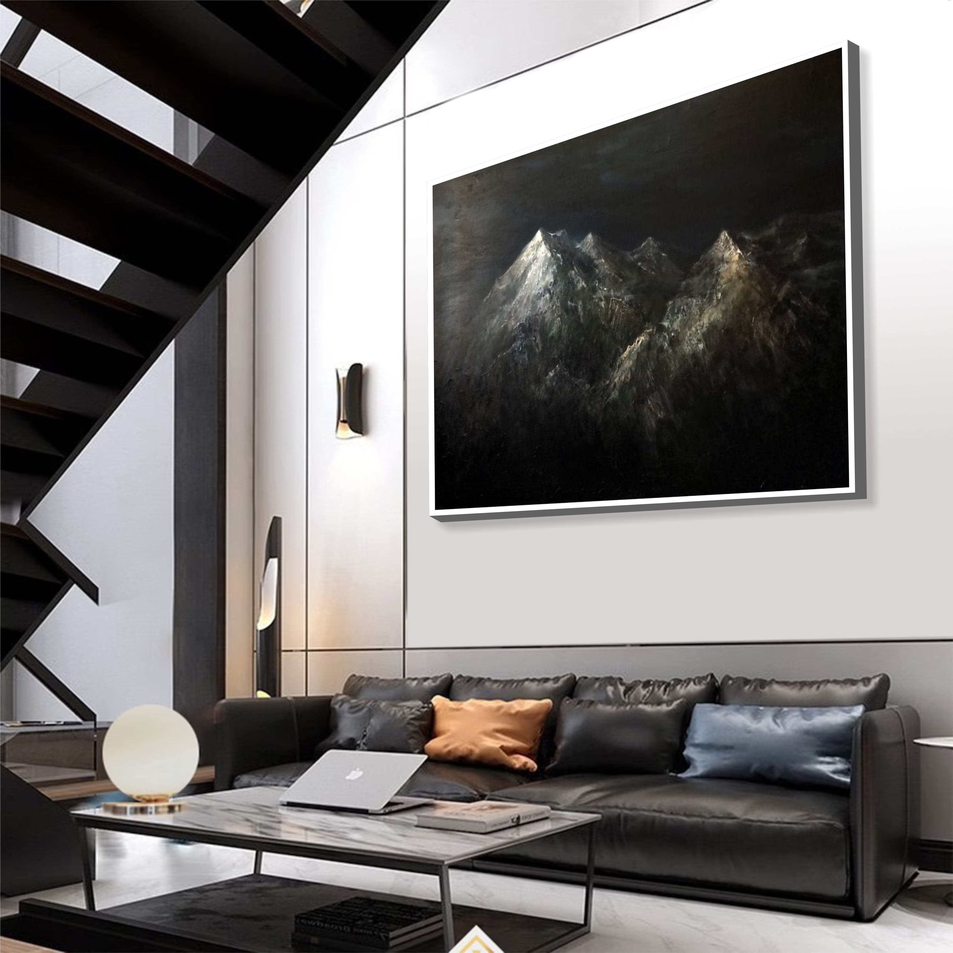 Dark abstract painting MOUNTAIN SUMMIT