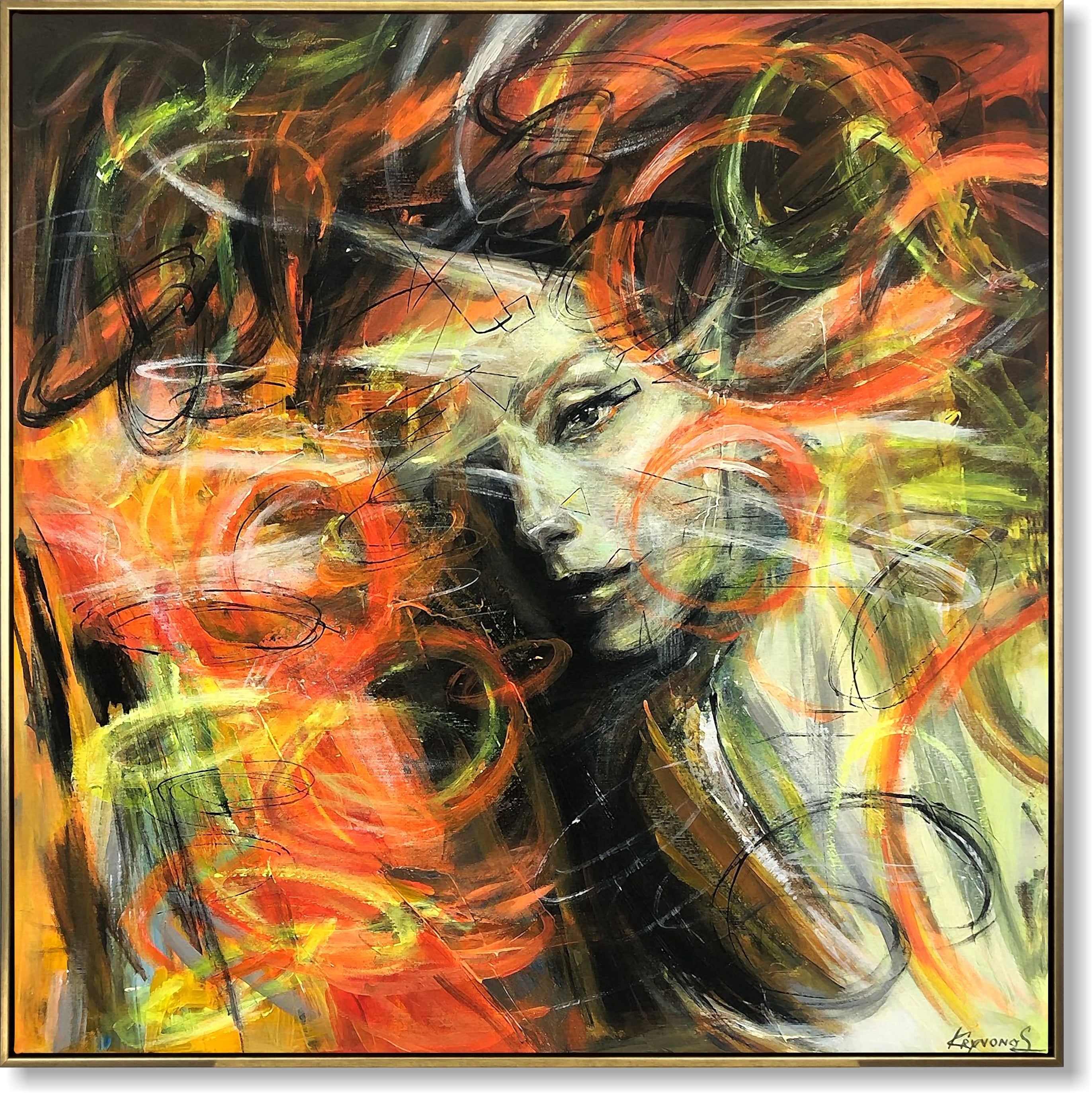 Figurative painting original FIERY SOUL