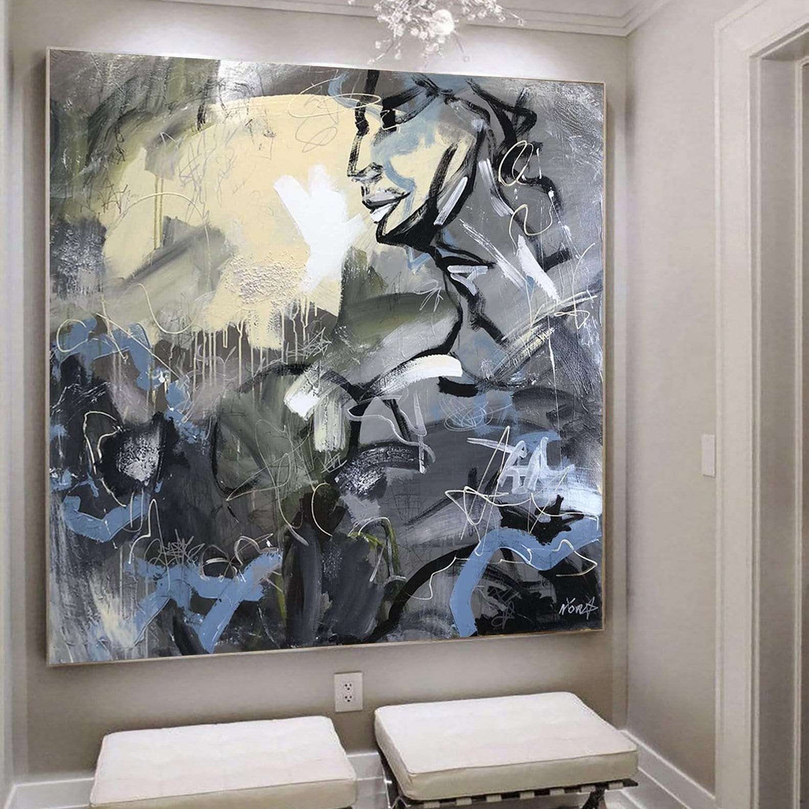 Abstract Figurative Art ATLAS AND THE MOON