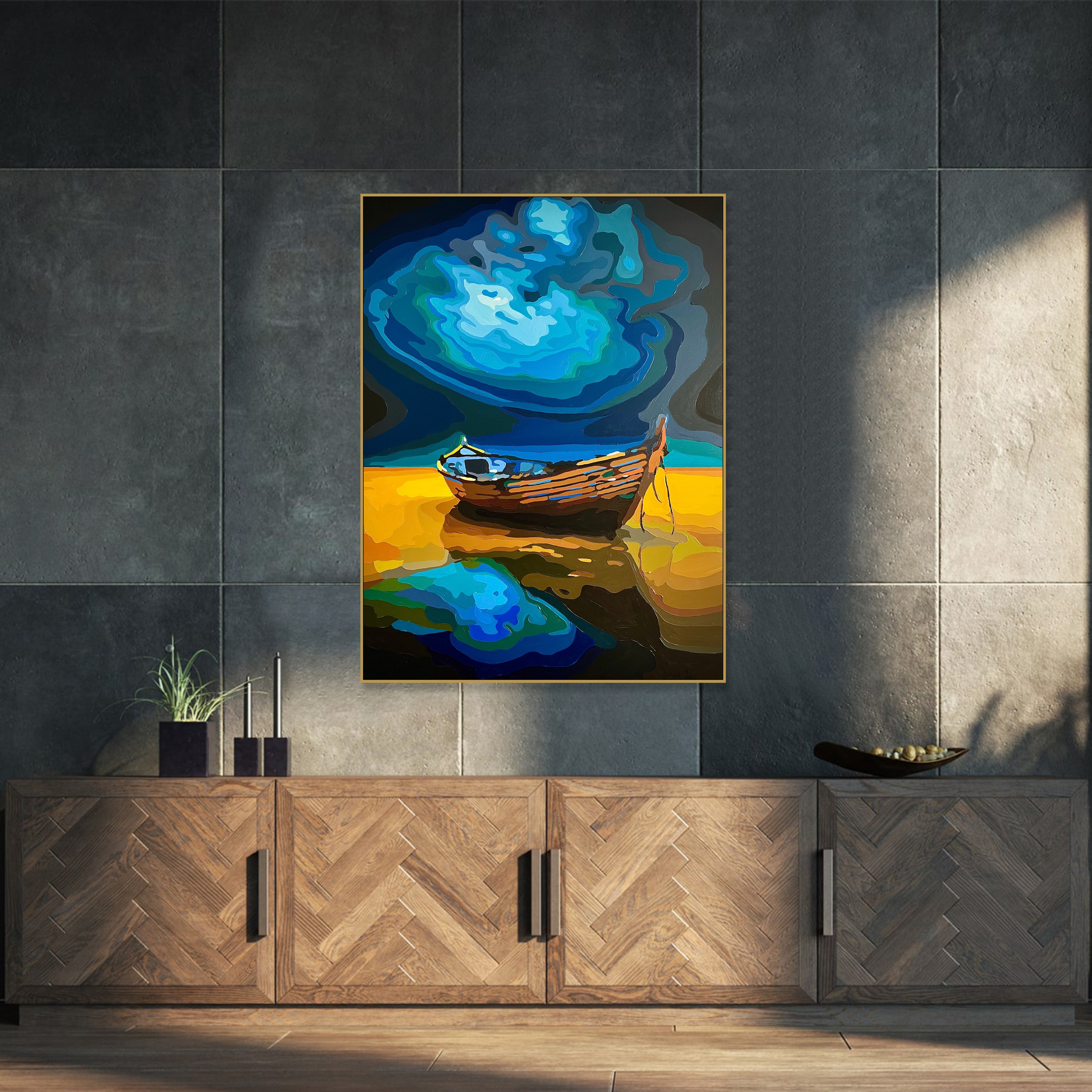 GOLDEN HORIZON: HOPE ON THE SEA 39.3"x31.5"