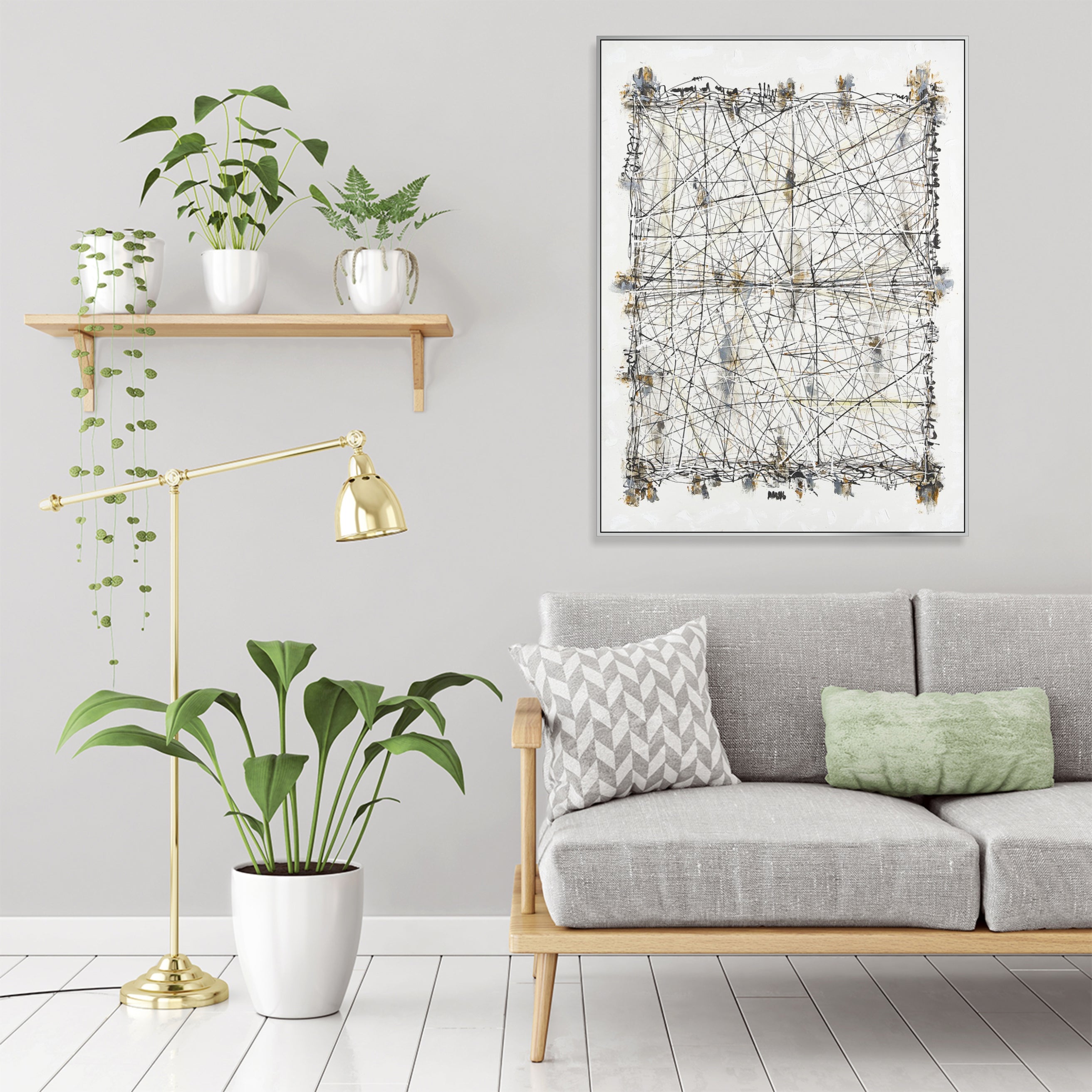 Geometric Black And White Painting ALCHEMY OF LINES