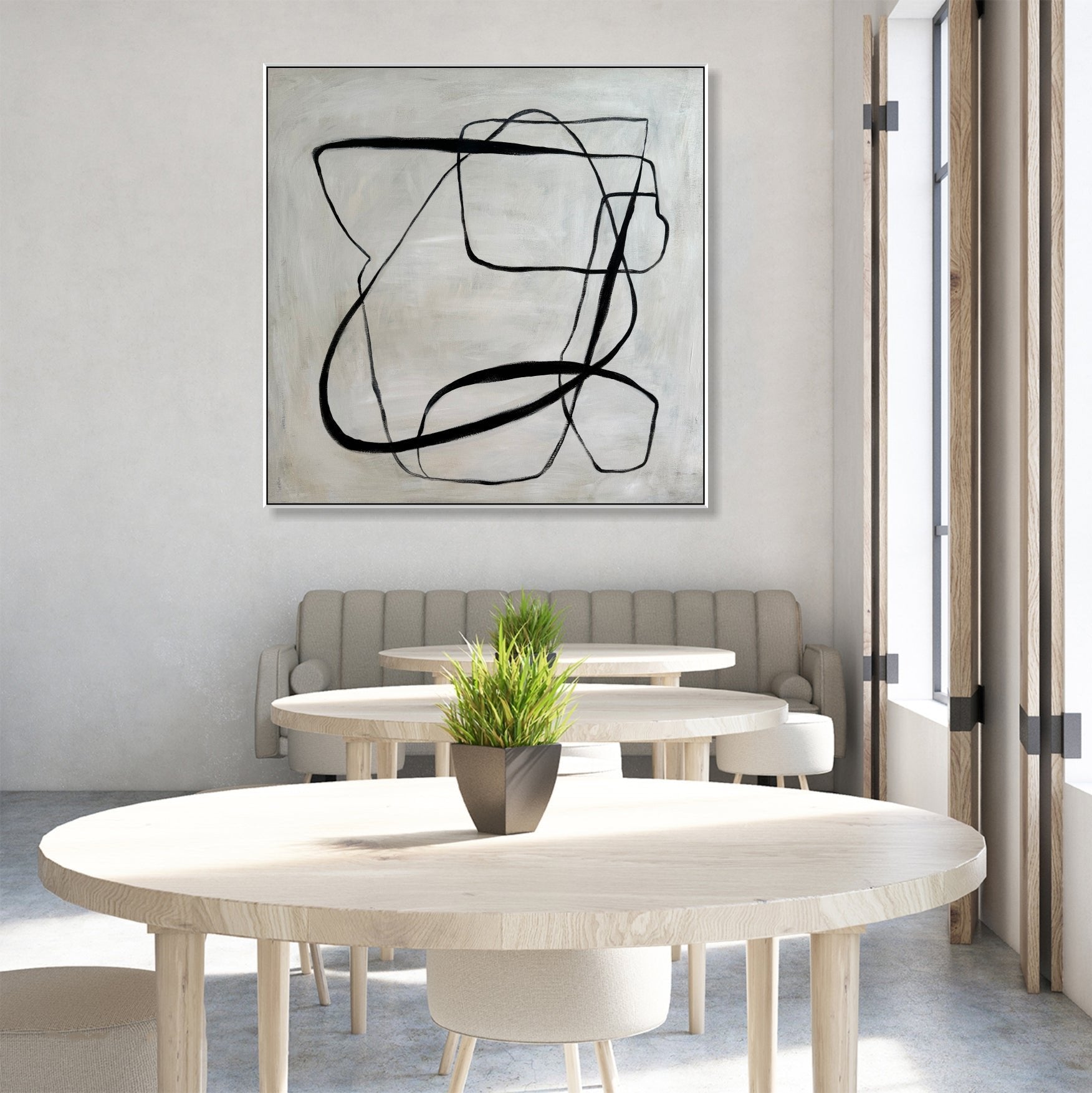 Black and white geometric art LINEAR GEOMETRIC