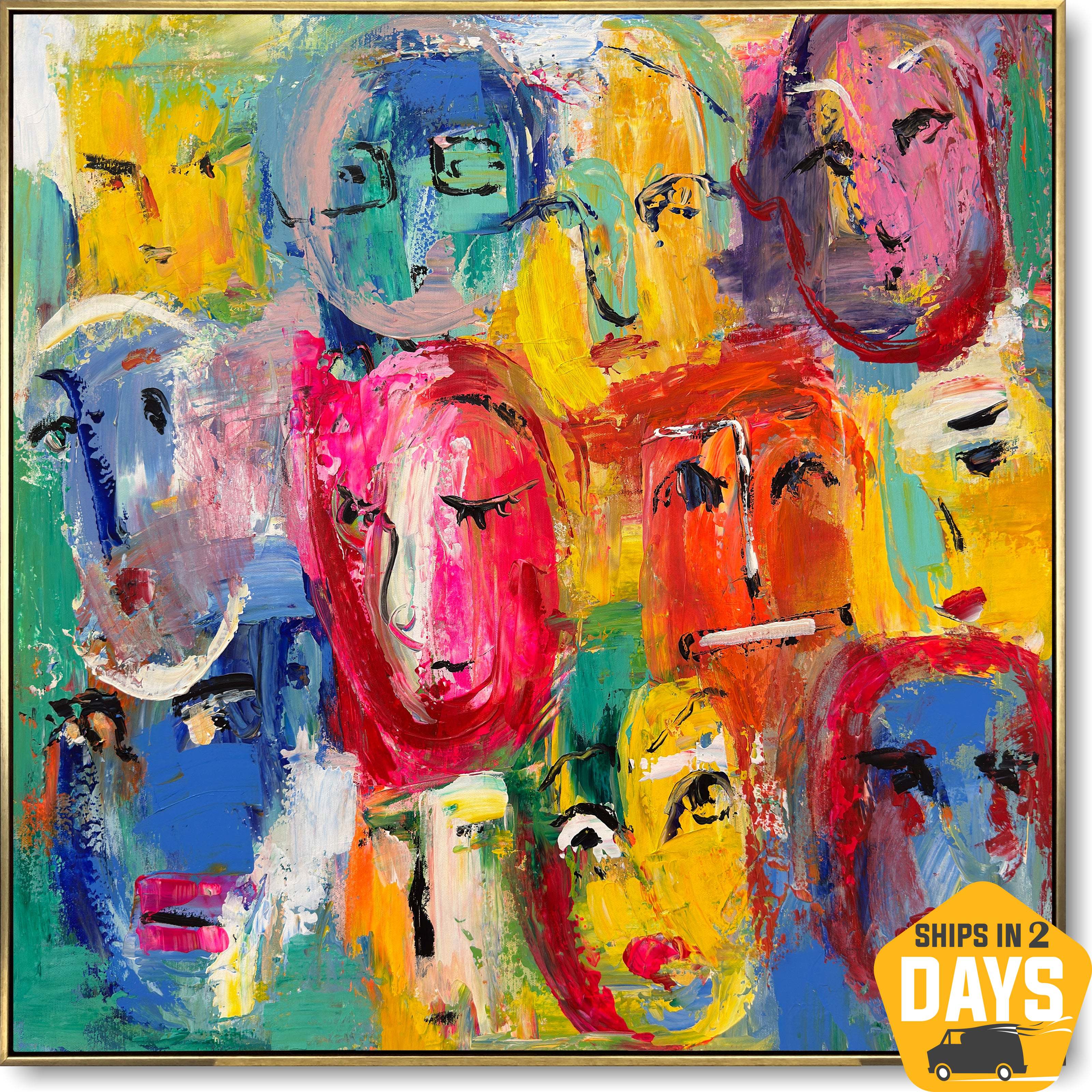 THE COLORFUL CROWD 20"x20"