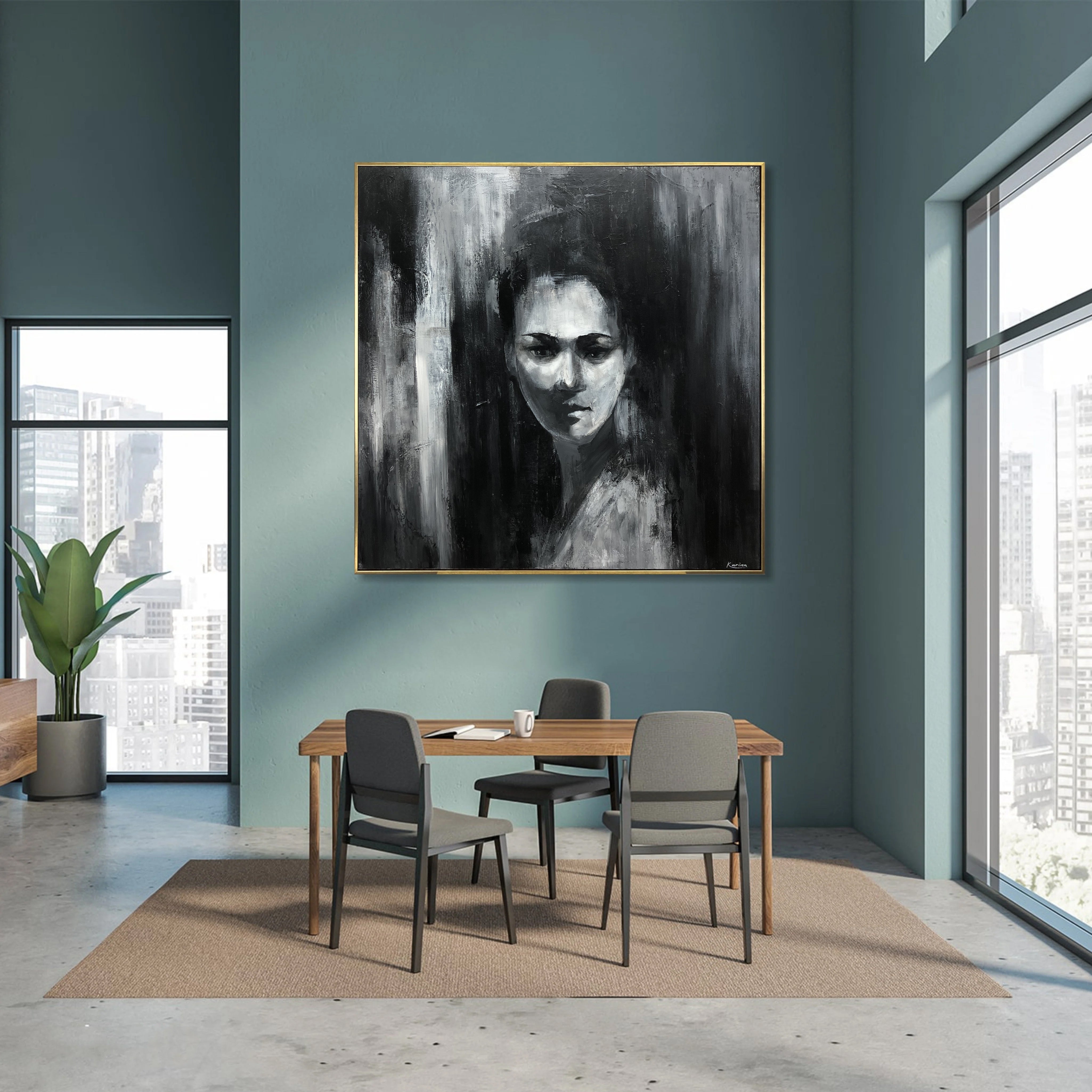 GHOSTED FACE 40"x40"