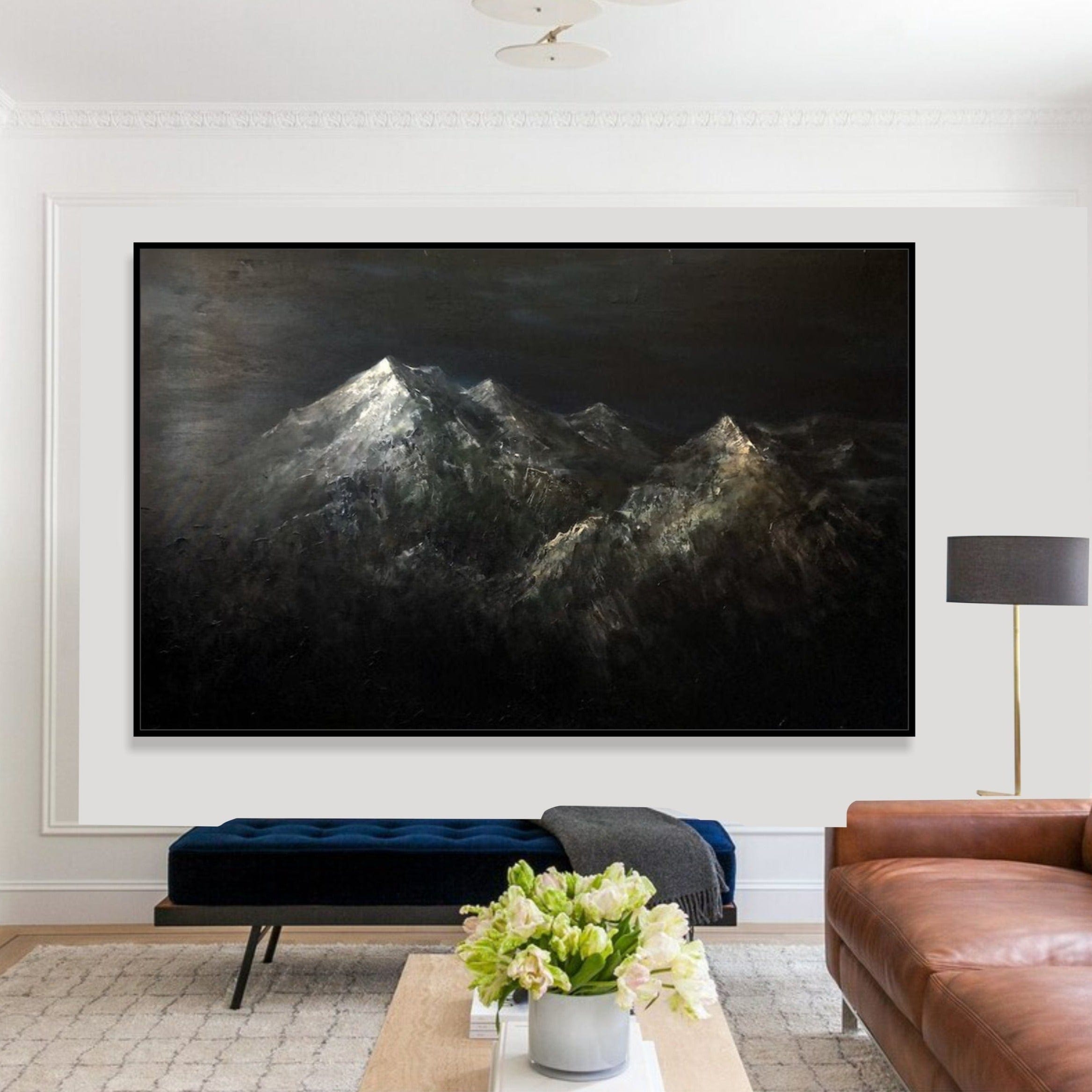 Dark abstract painting MOUNTAIN SUMMIT