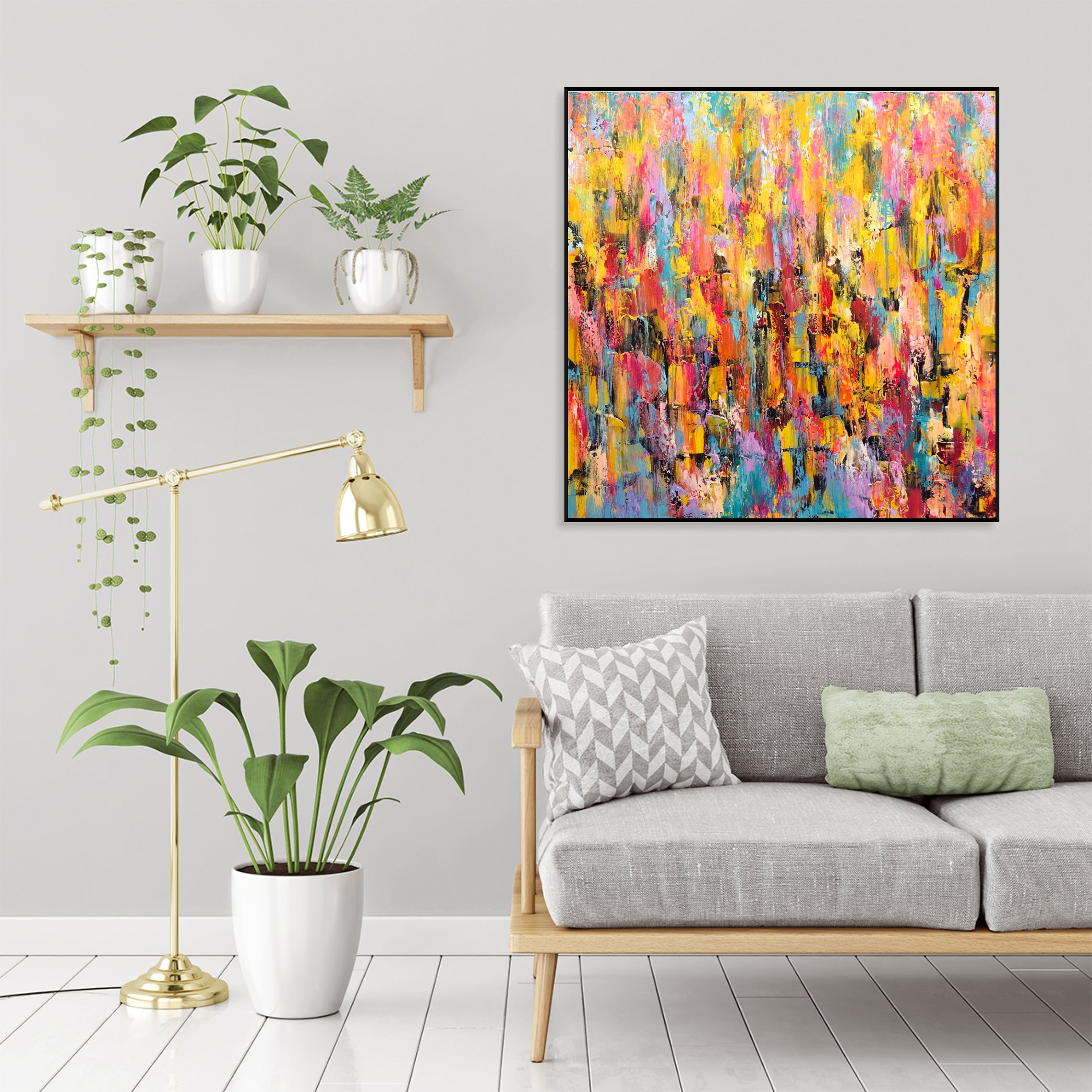Colorful abstract oil painting JOYFUL EXPRESSION