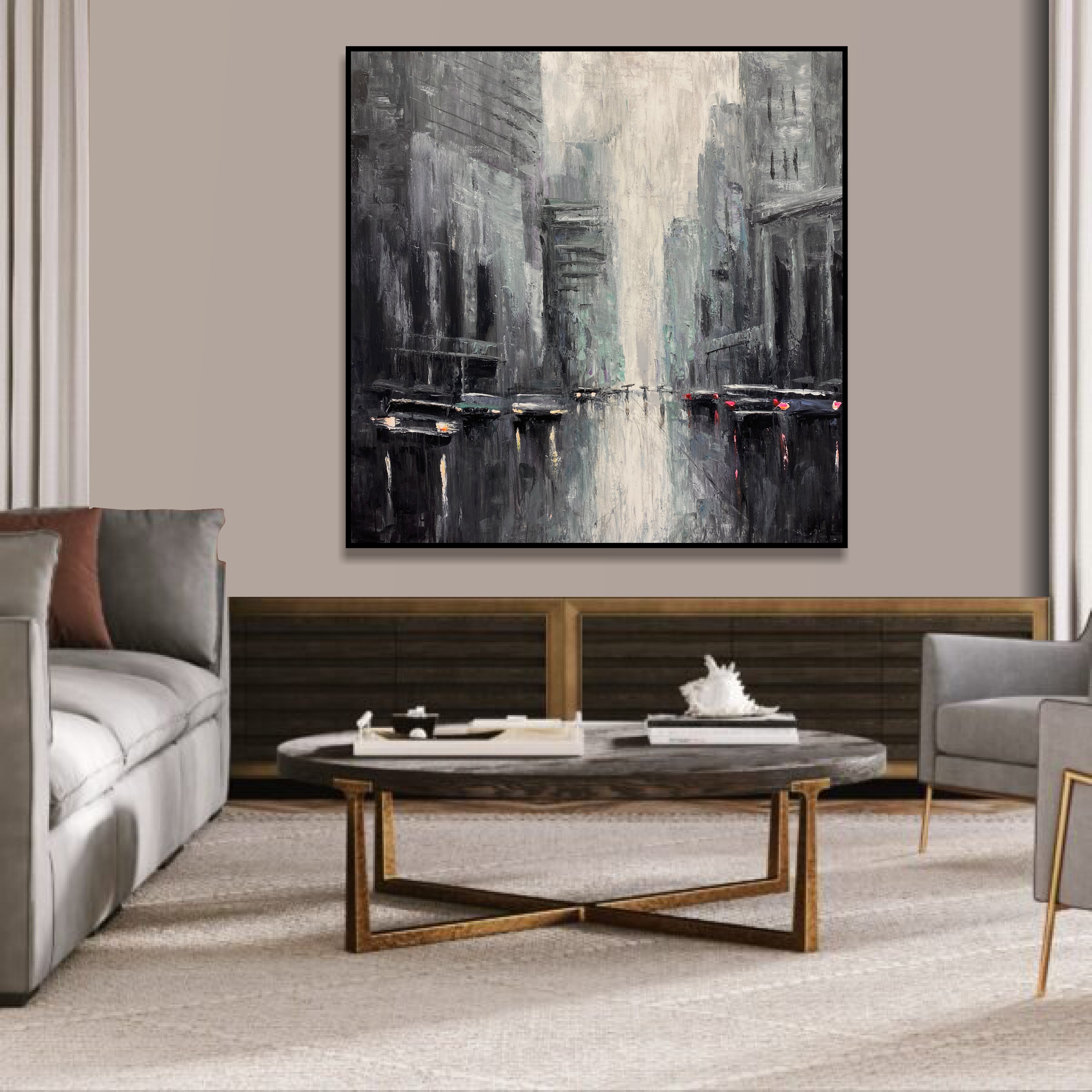 METROPOLIS AT DUSK 46"x46"