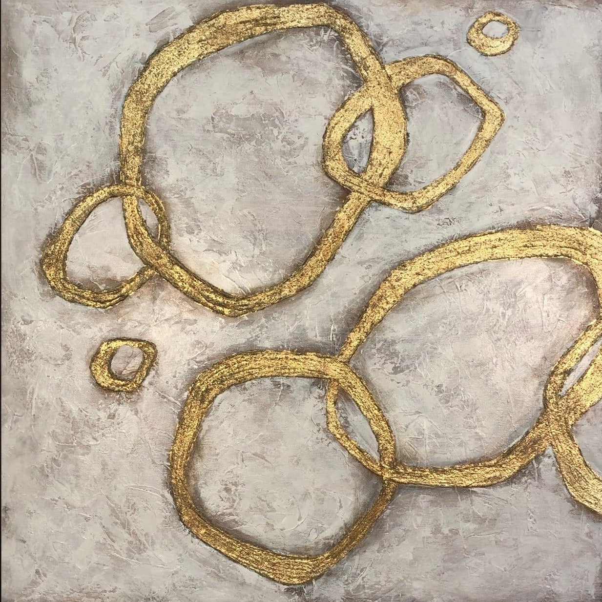 Luxury neutral abstract painting GOLDEN TWIST
