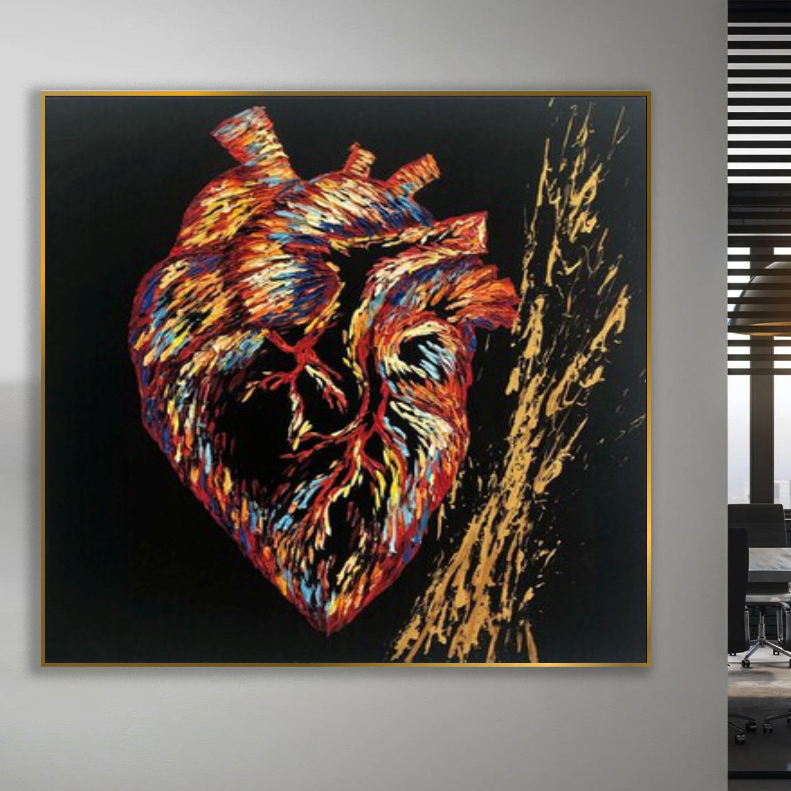 Textured artistic painting clinic decor LIFE SOURCE 32"x32" | 81x81 cm