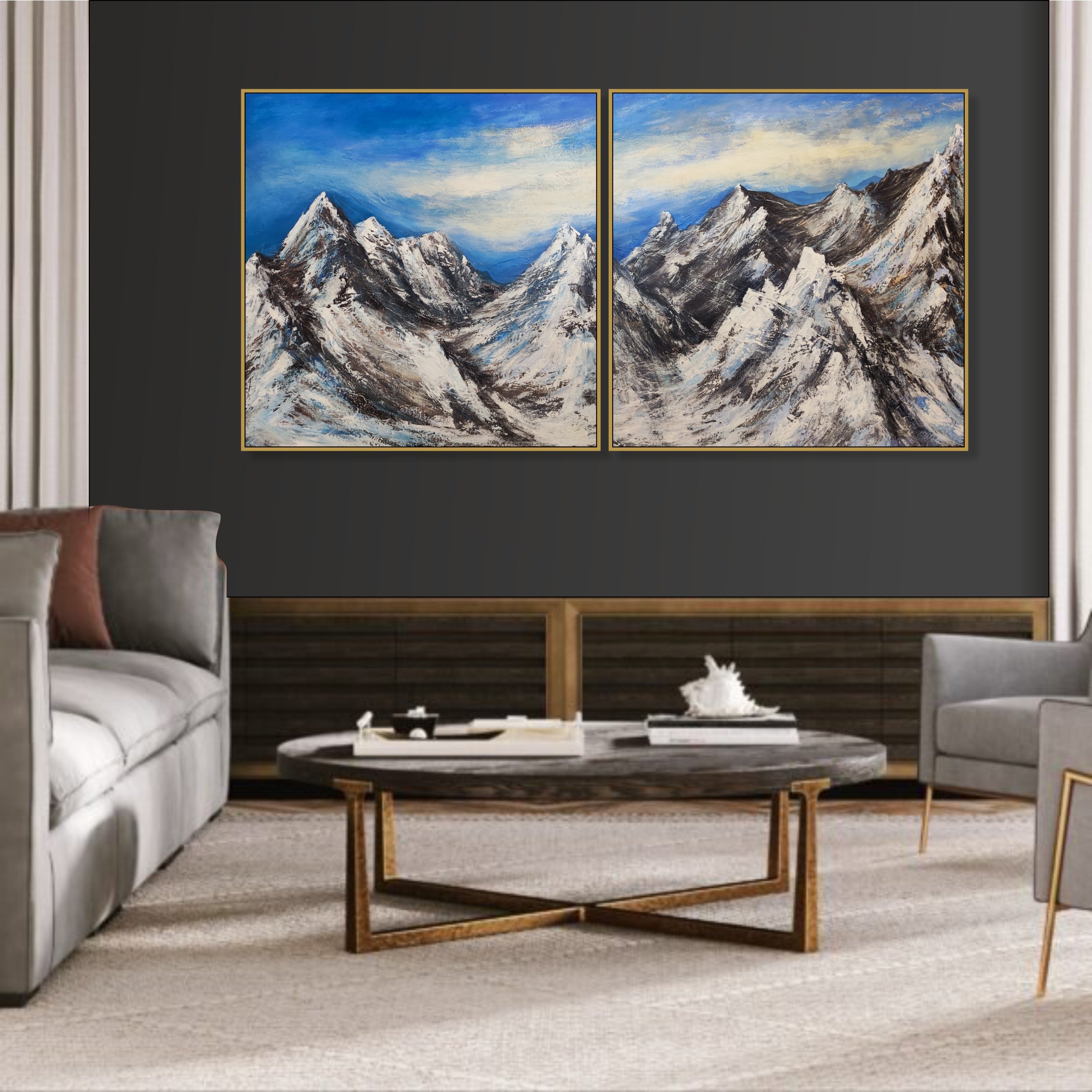 SNOWY SUMMITS 2P 36"x72"