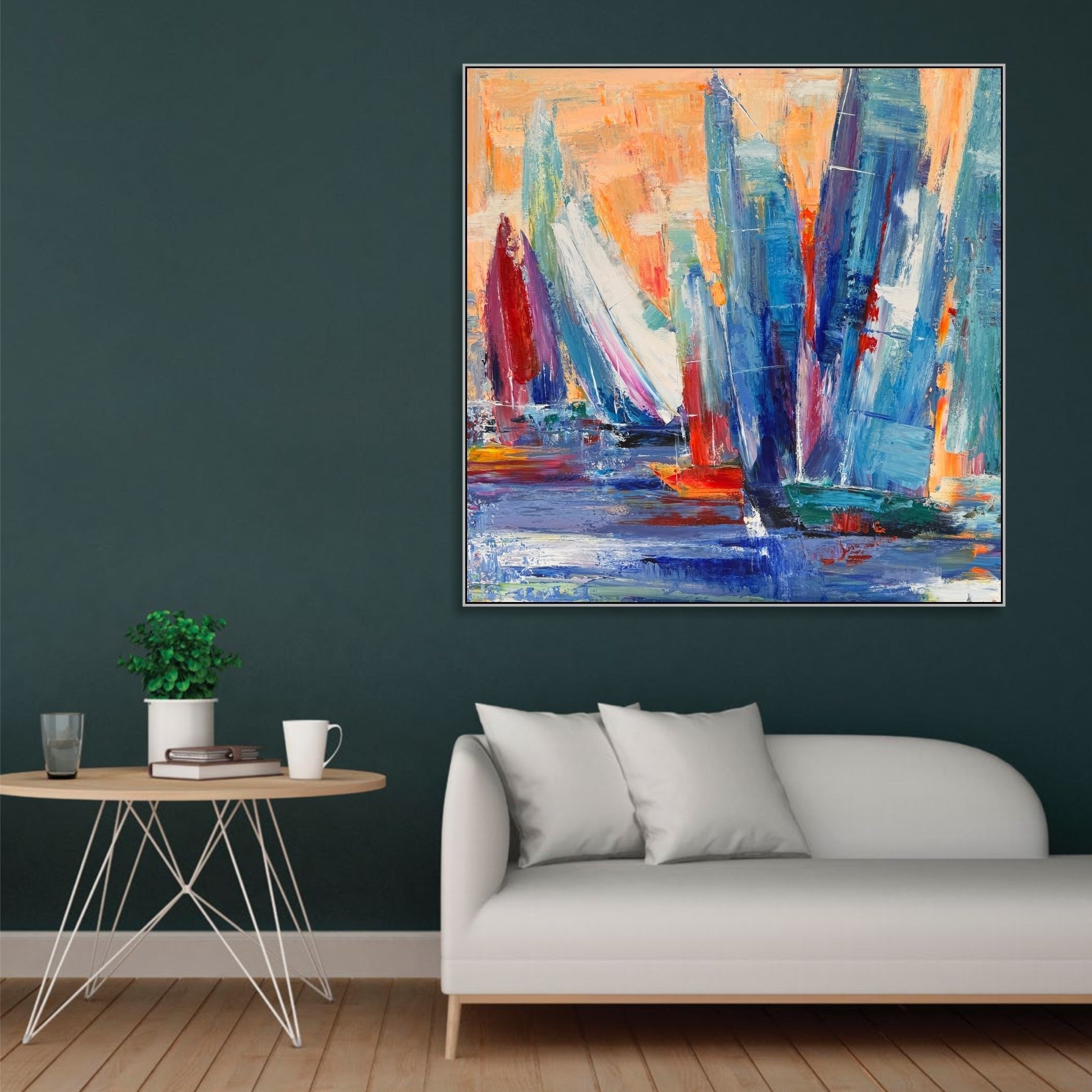 Large Acrylic Abstract Painting SAILING DREAM