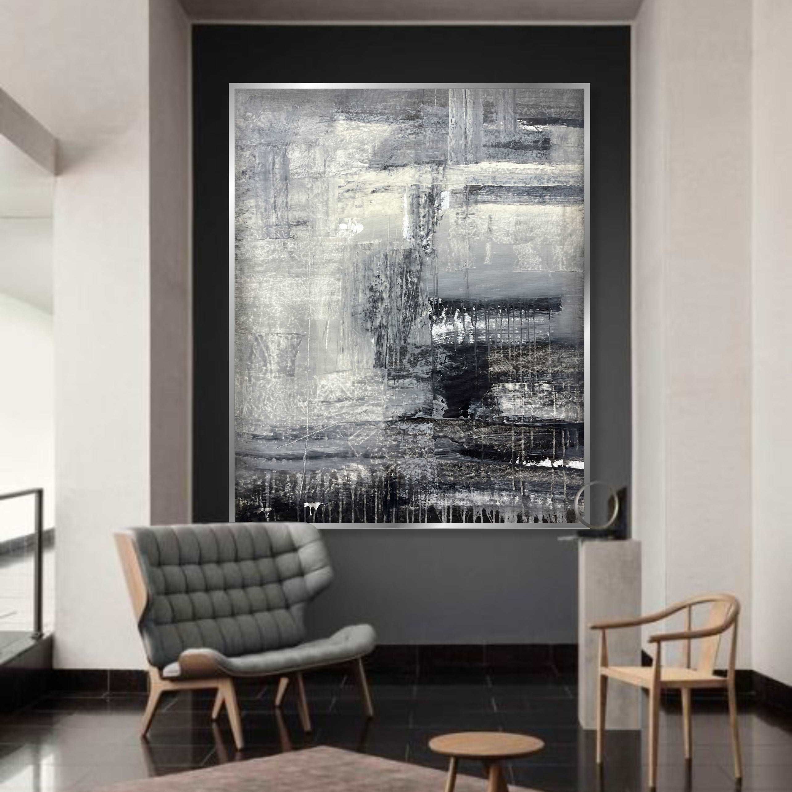 Abstract Grayscale Art ASSOCIATION 242 39.3"x31.5"