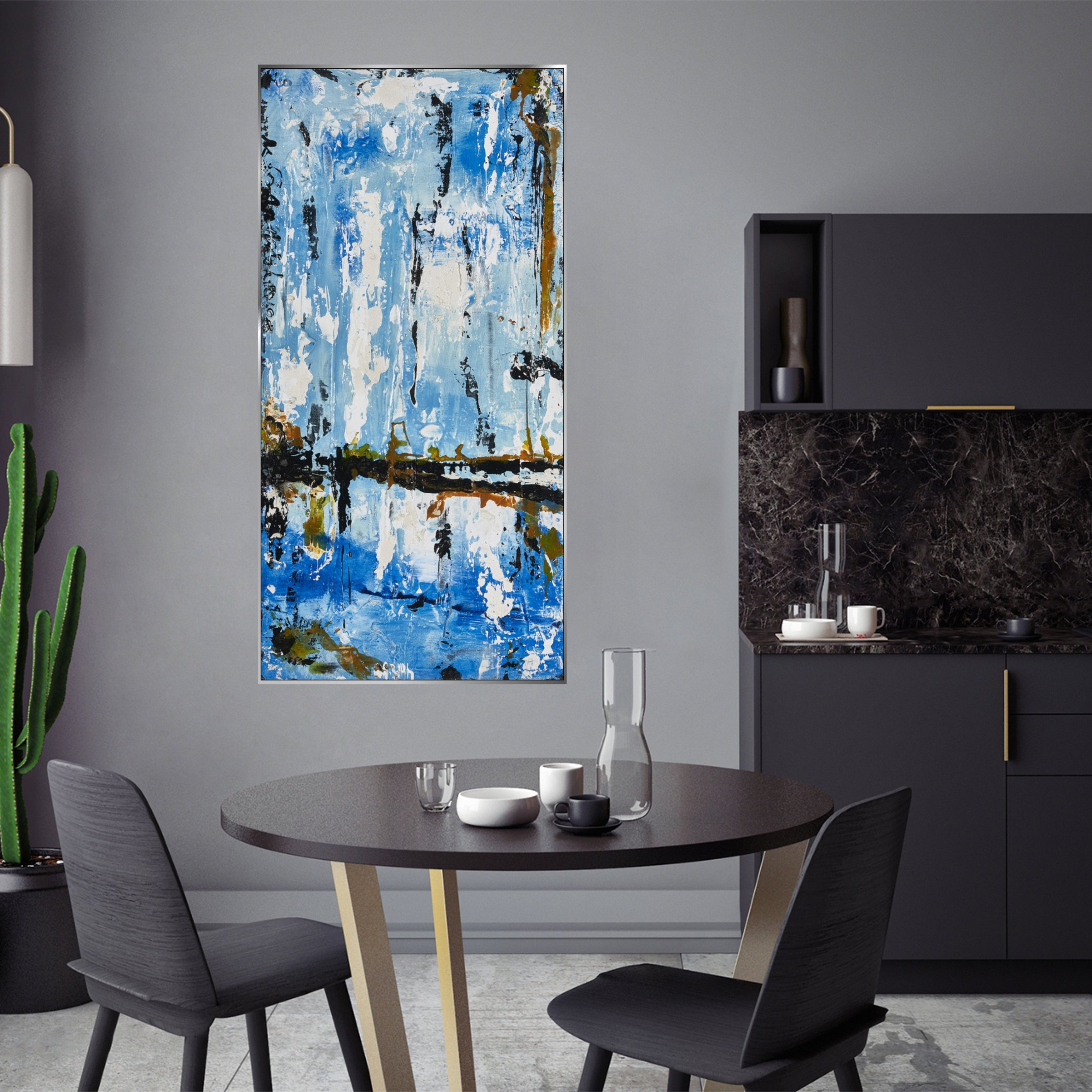 Dynamic Strokes Painting AZURE INFUSION