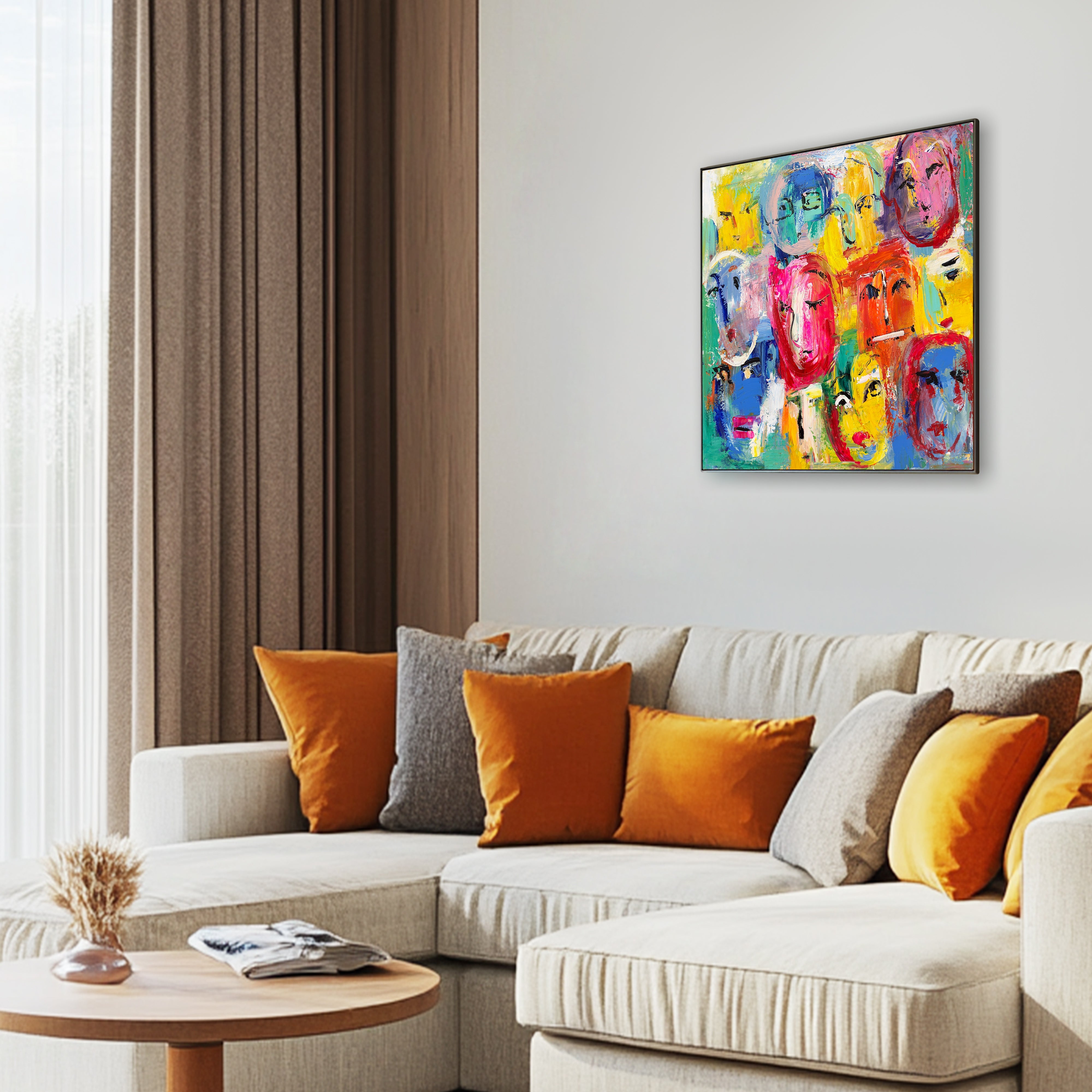 THE COLORFUL CROWD 20"x20"