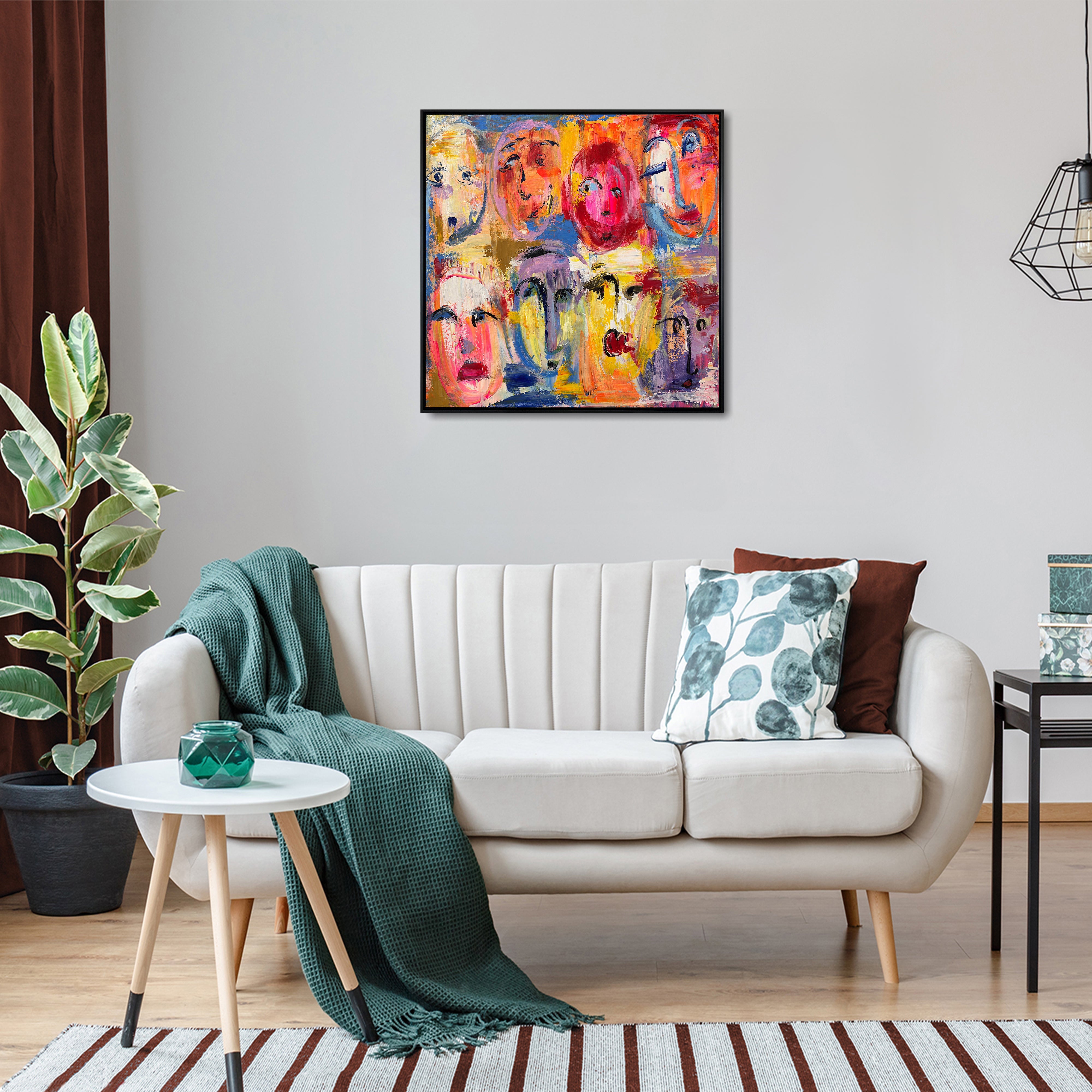 KALEIDOSCOPE OF FACES 20"x20"