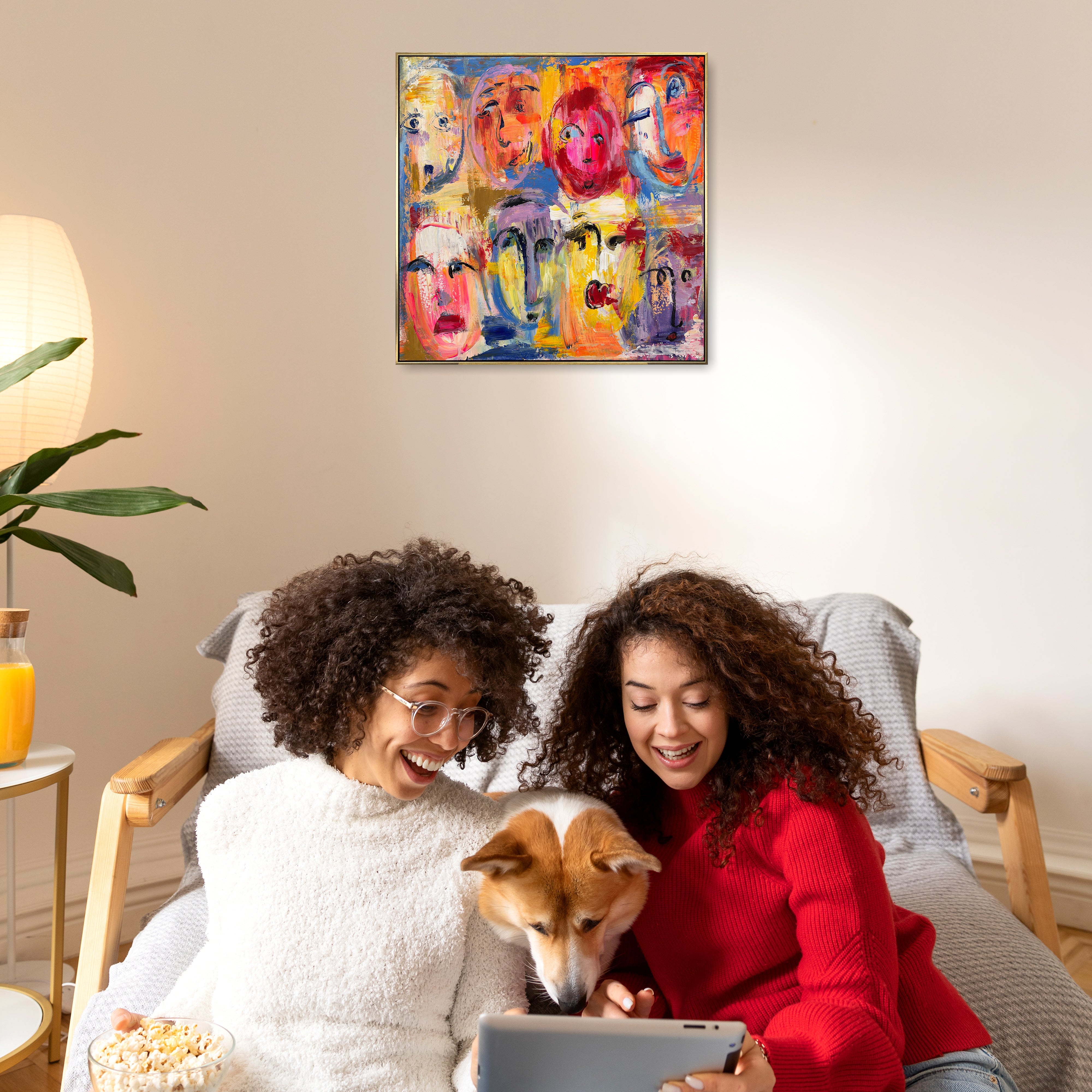 KALEIDOSCOPE OF FACES 20"x20"